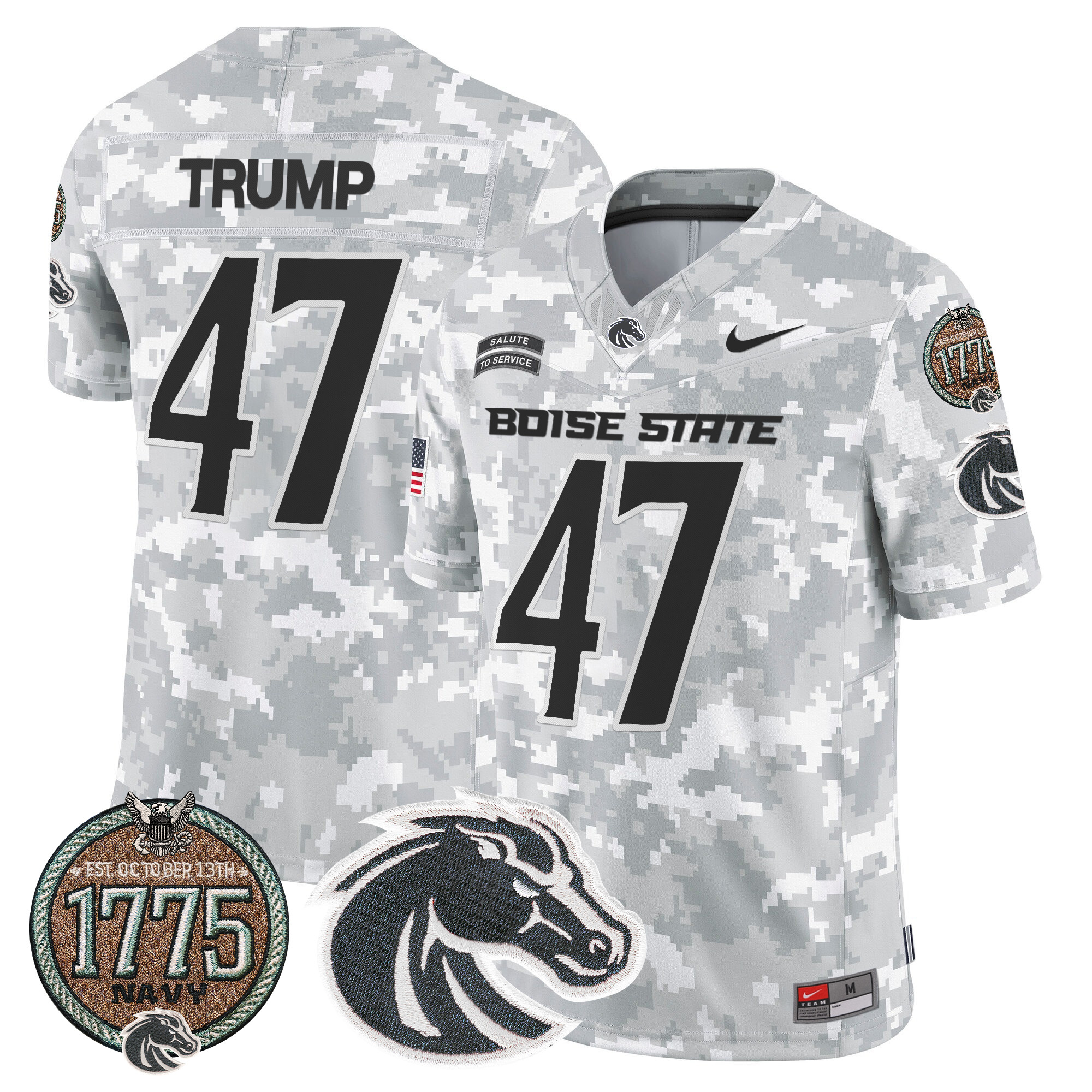 Men's Boise State Broncos 2024 Salute to Service Establishment Year Patch Vapor Limited Jersey - All Stitched