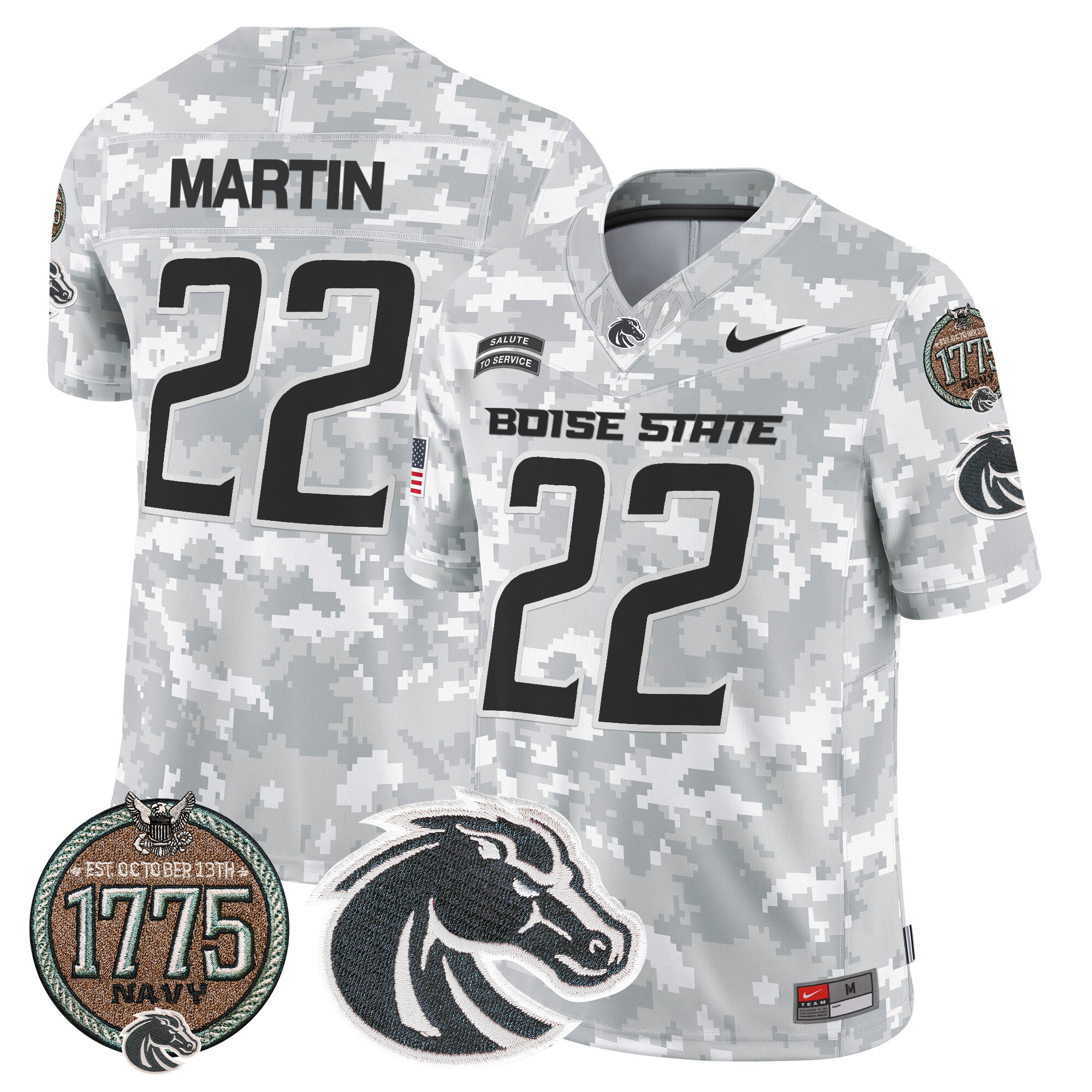 Men's Boise State Broncos 2024 Salute to Service Establishment Year Patch Vapor Limited Jersey - All Stitched