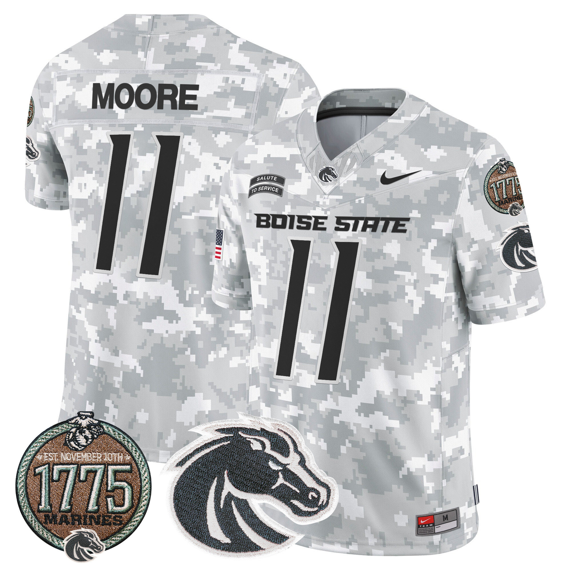 Men's Boise State Broncos 2024 Salute to Service Establishment Year Patch Vapor Limited Jersey - All Stitched