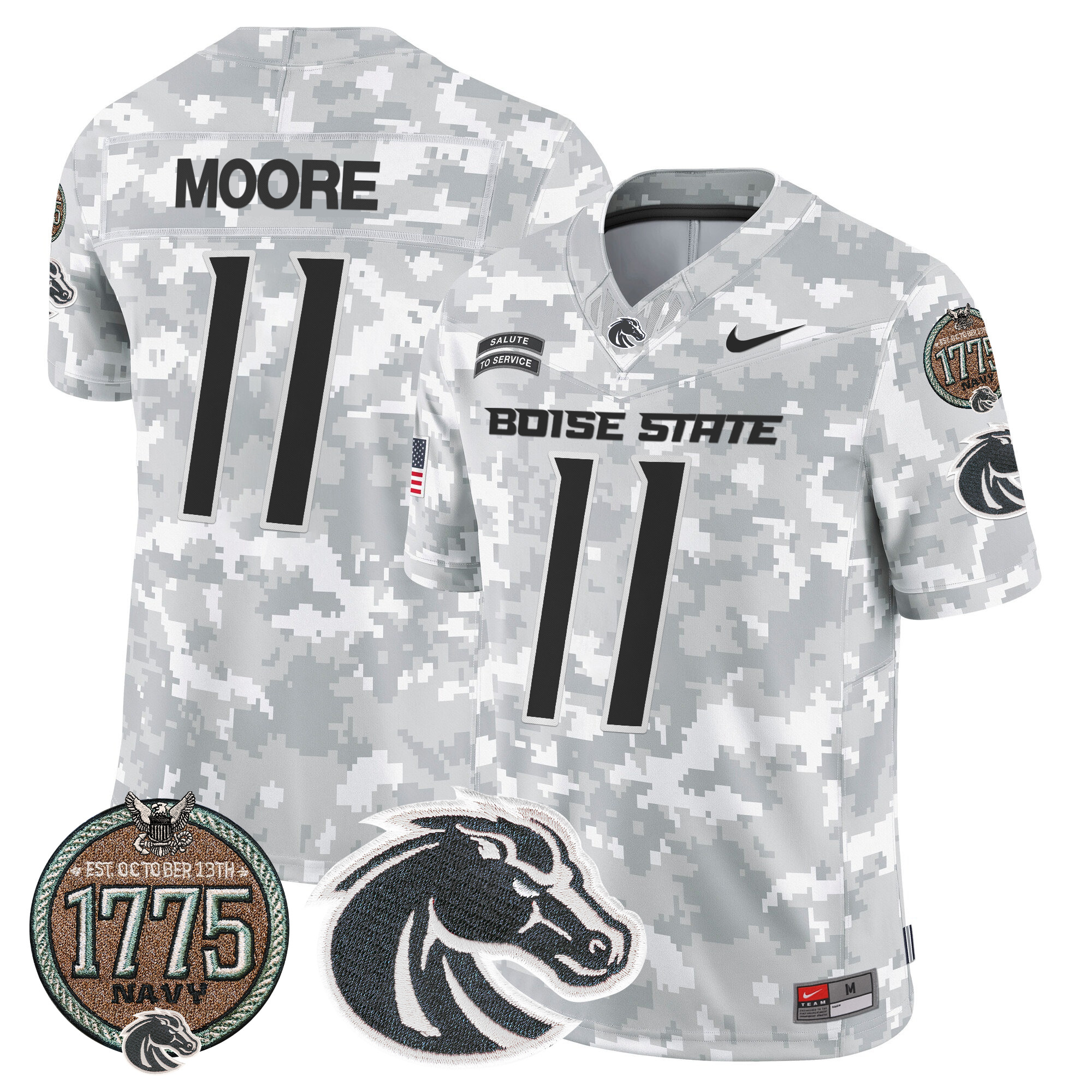 Men's Boise State Broncos 2024 Salute to Service Establishment Year Patch Vapor Limited Jersey - All Stitched