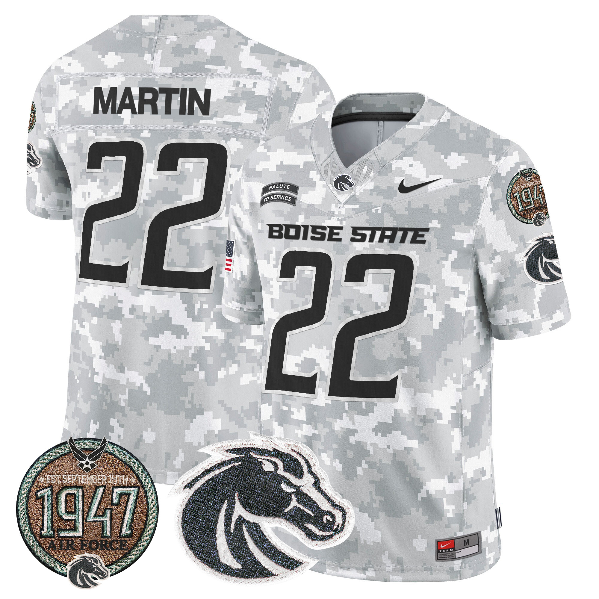 Men's Boise State Broncos 2024 Salute to Service Establishment Year Patch Vapor Limited Jersey - All Stitched