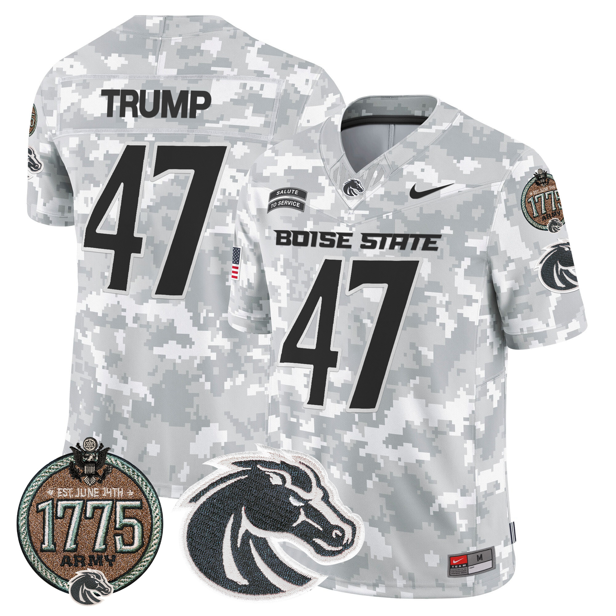 Men's Boise State Broncos 2024 Salute to Service Establishment Year Patch Vapor Limited Jersey - All Stitched