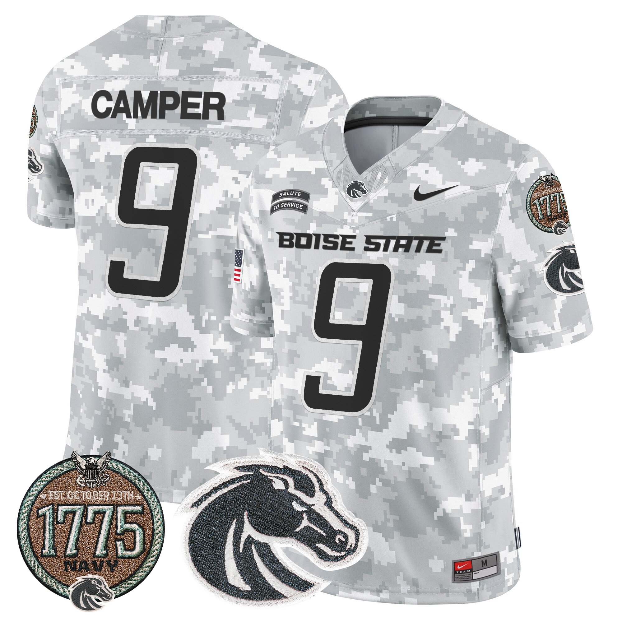 Men's Boise State Broncos 2024 Salute to Service Establishment Year Patch Vapor Limited Jersey - All Stitched