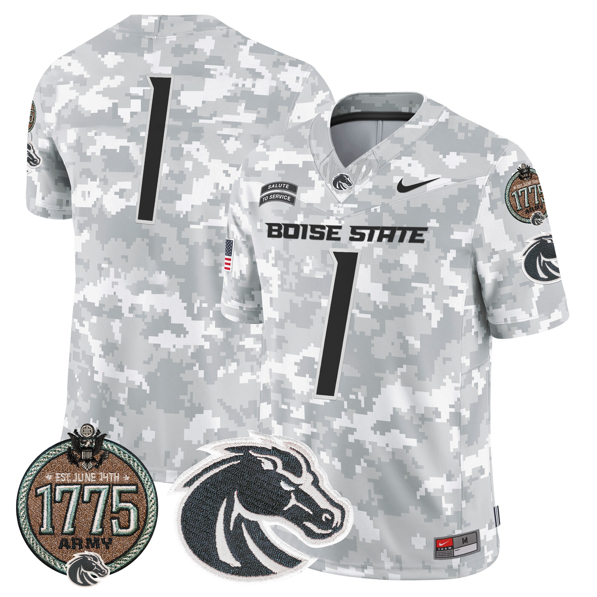 Men's Boise State Broncos 2024 Salute to Service Establishment Year Patch Vapor Limited Jersey - All Stitched