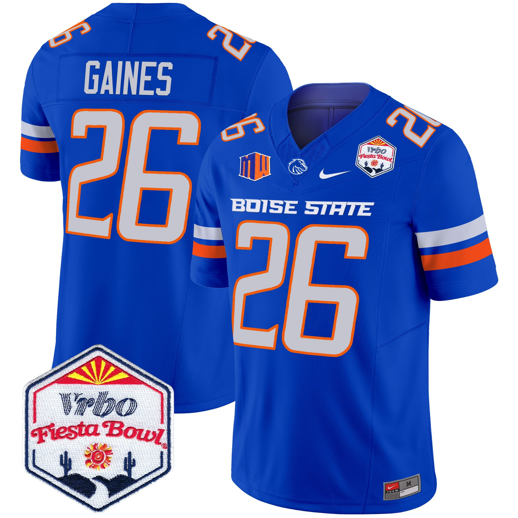 Men's Boise State Broncos 2024 The Fiesta Bowl Patch Vapor Limited Jersey - All Stitched