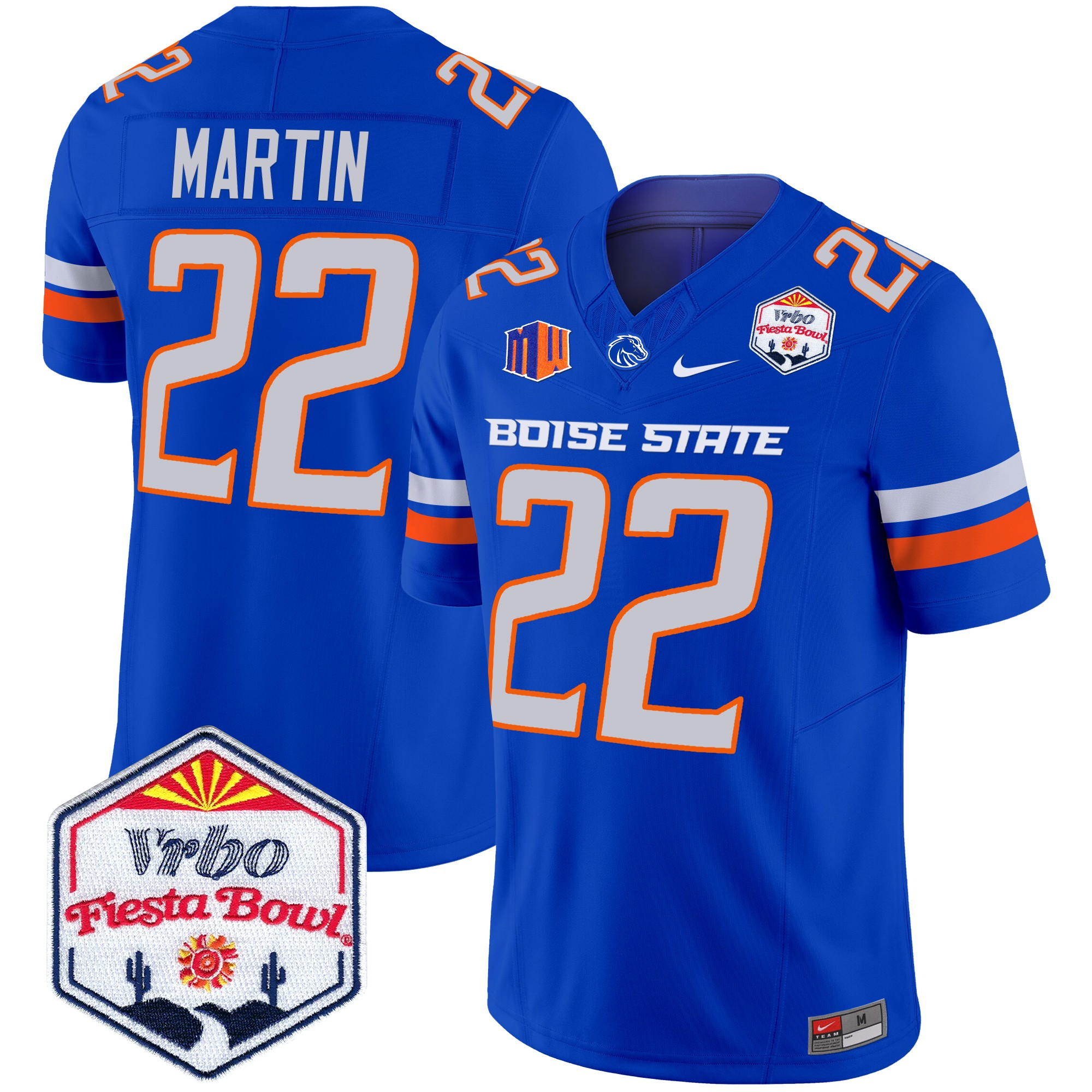 Men's Boise State Broncos 2024 The Fiesta Bowl Patch Vapor Limited Jersey - All Stitched