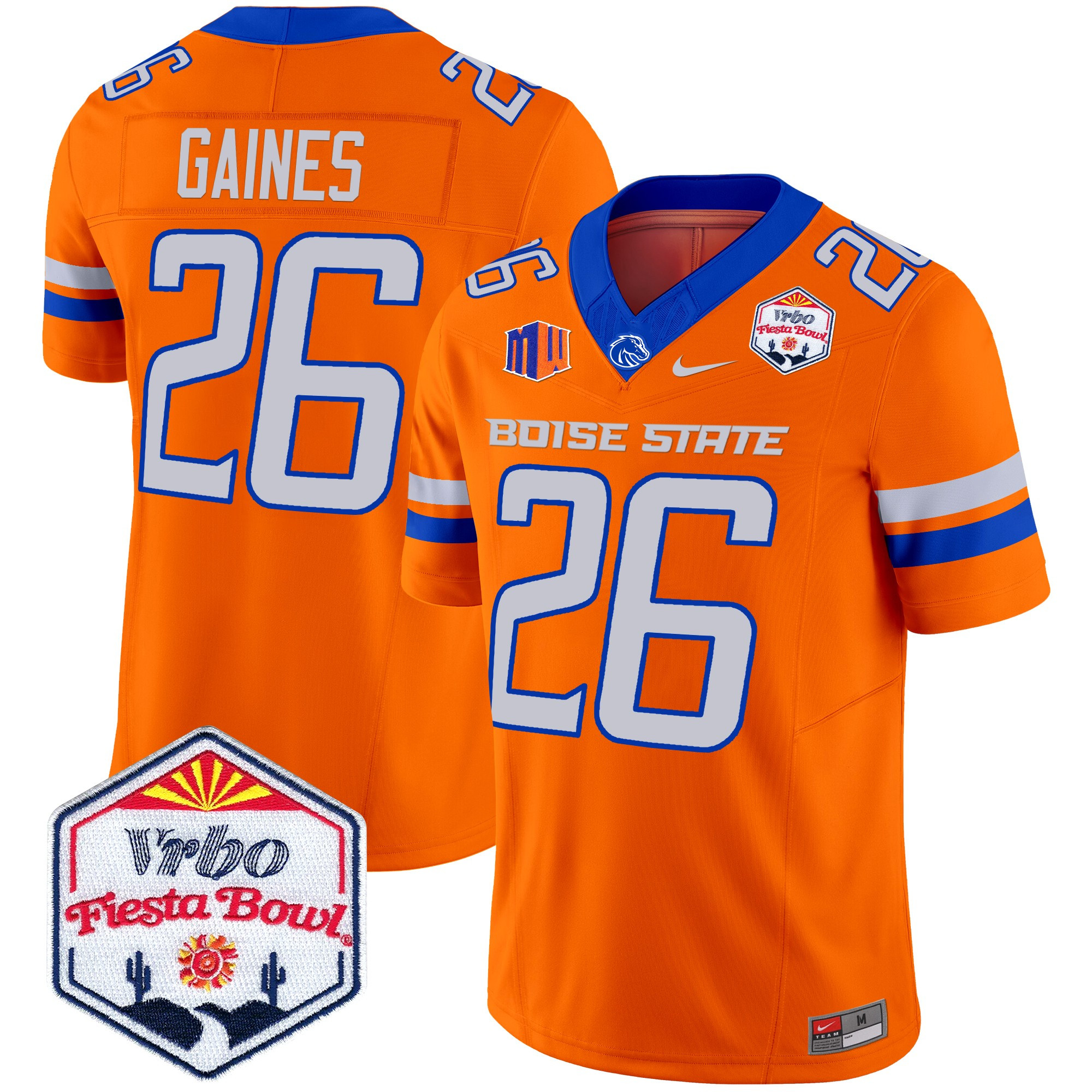 Men's Boise State Broncos 2024 The Fiesta Bowl Patch Vapor Limited Jersey - All Stitched