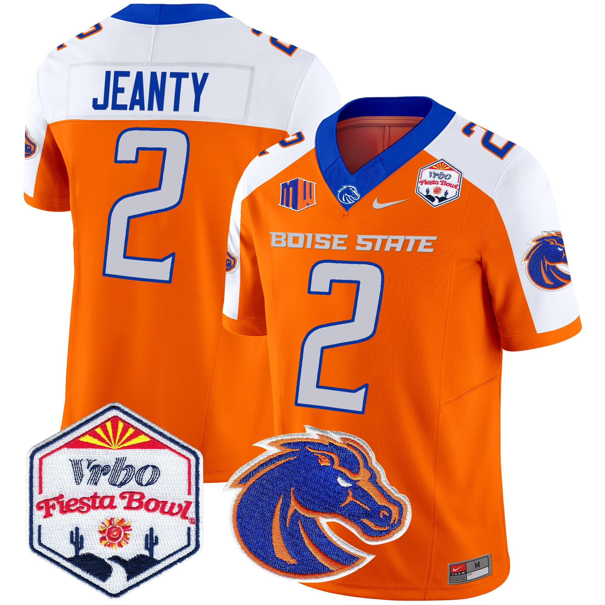 Men's Boise State Broncos 2024 The Fiesta Bowl Patch Vapor Limited Jersey - All Stitched