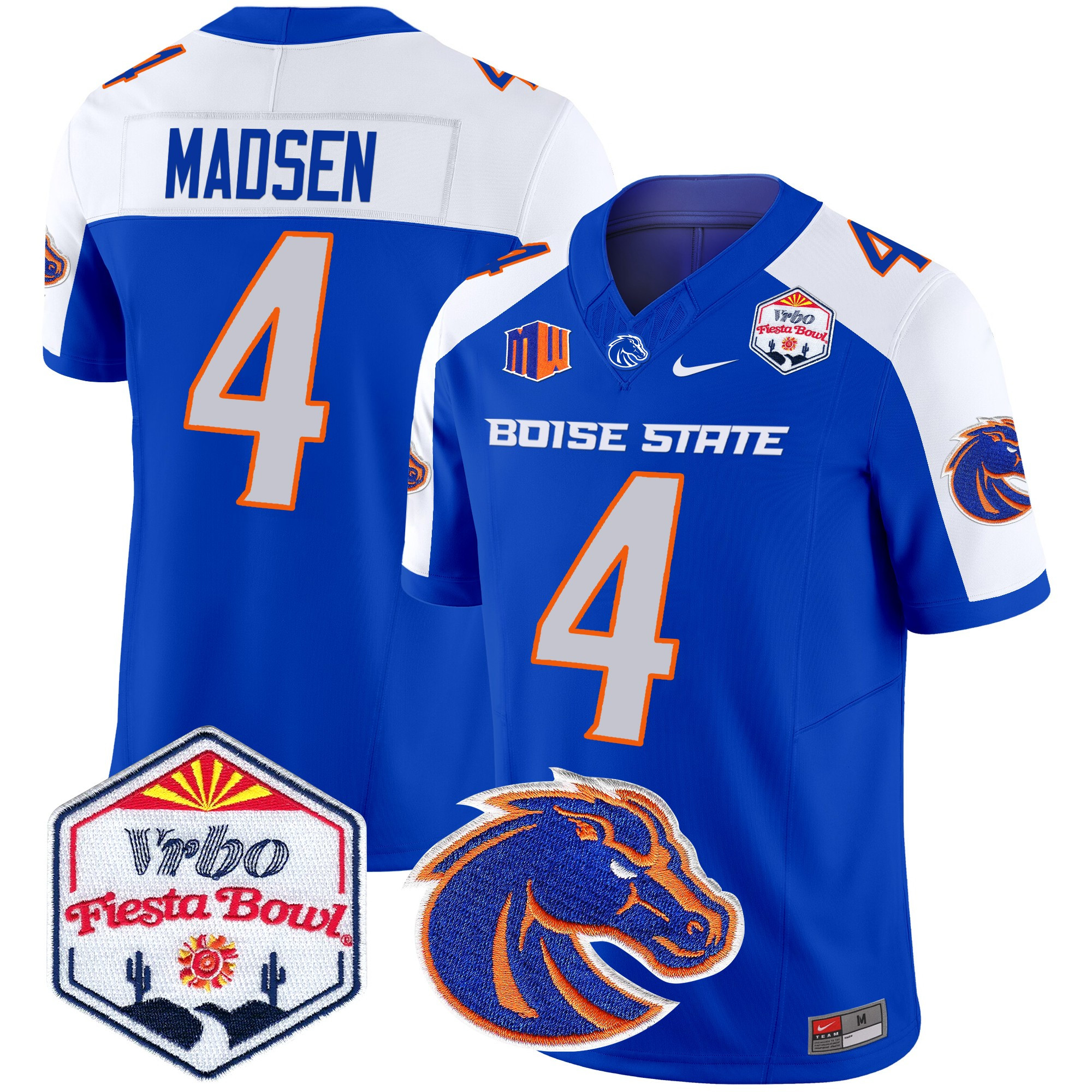 Men's Boise State Broncos 2024 The Fiesta Bowl Patch Vapor Limited Jersey - All Stitched