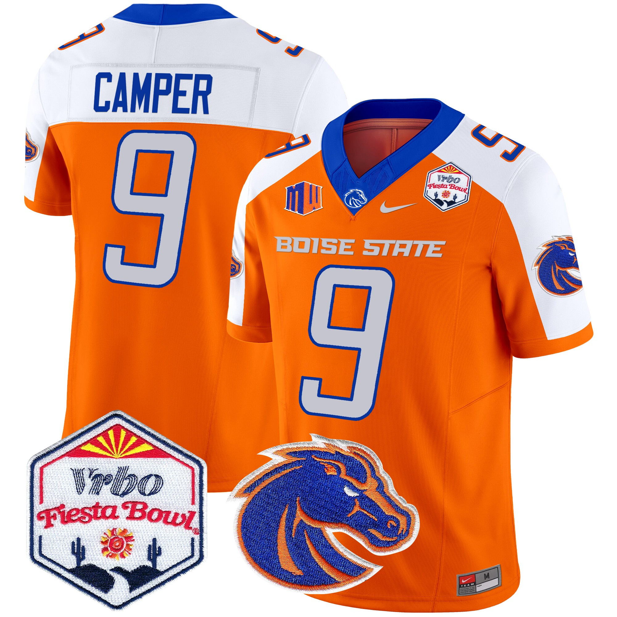 Men's Boise State Broncos 2024 The Fiesta Bowl Patch Vapor Limited Jersey - All Stitched