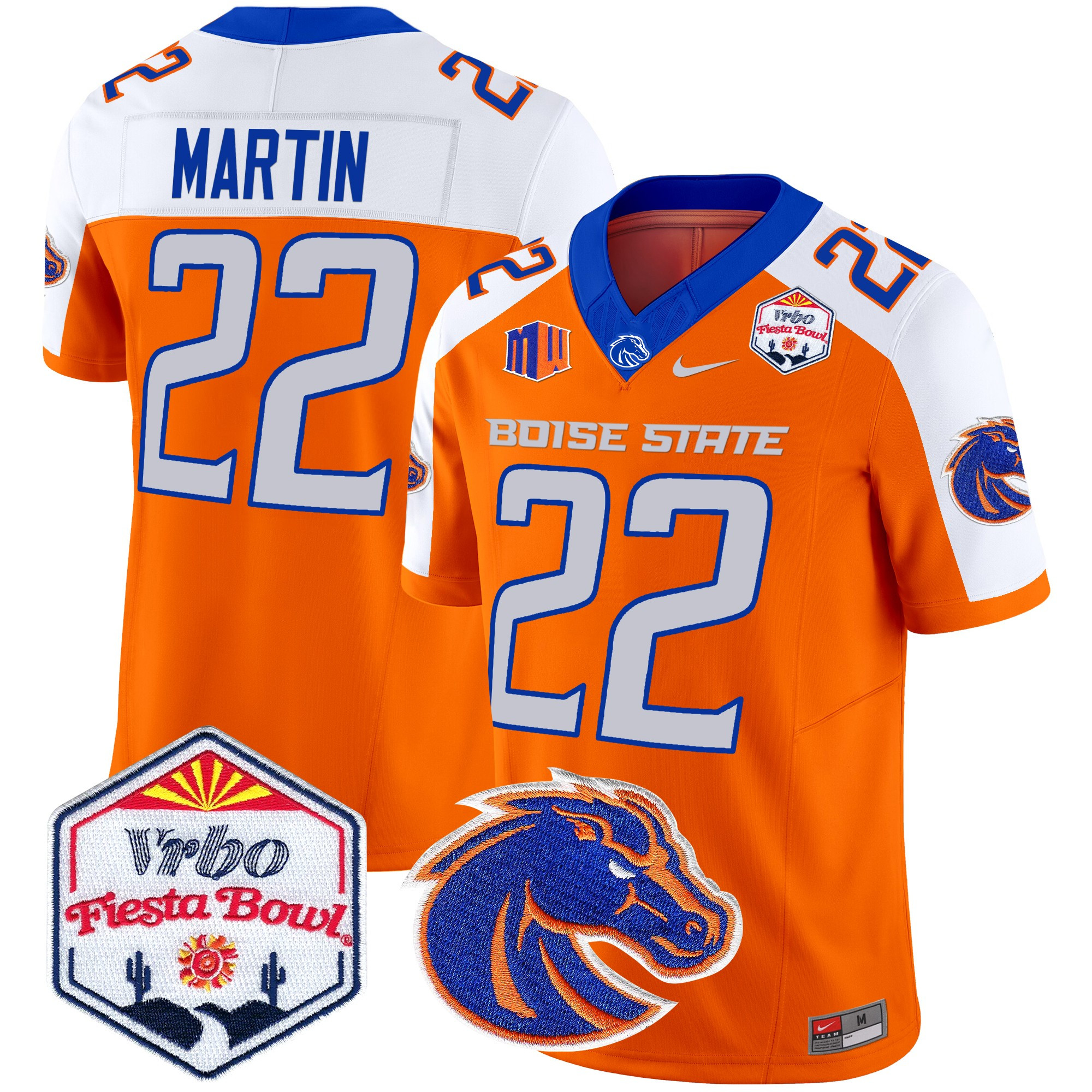 Men's Boise State Broncos 2024 The Fiesta Bowl Patch Vapor Limited Jersey - All Stitched