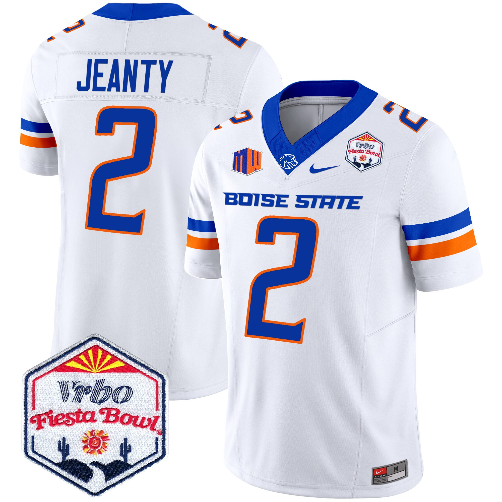 Men's Boise State Broncos 2024 The Fiesta Bowl Patch Vapor Limited Jersey - All Stitched