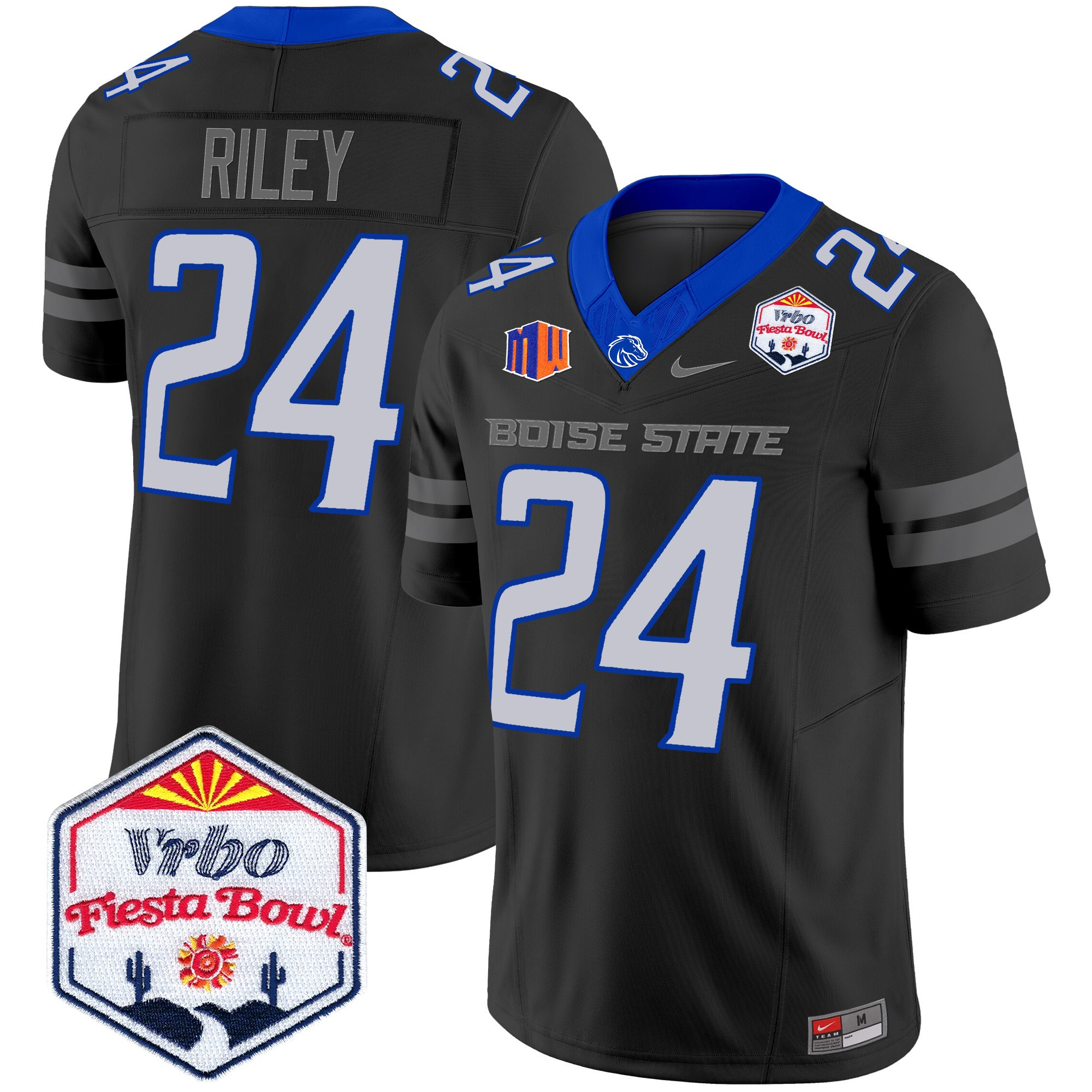 Men's Boise State Broncos 2024 The Fiesta Bowl Patch Vapor Limited Jersey - All Stitched