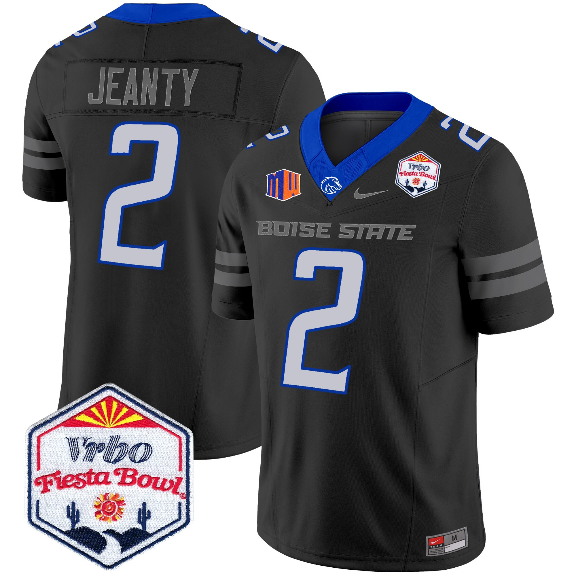 Men's Boise State Broncos 2024 The Fiesta Bowl Patch Vapor Limited Jersey - All Stitched