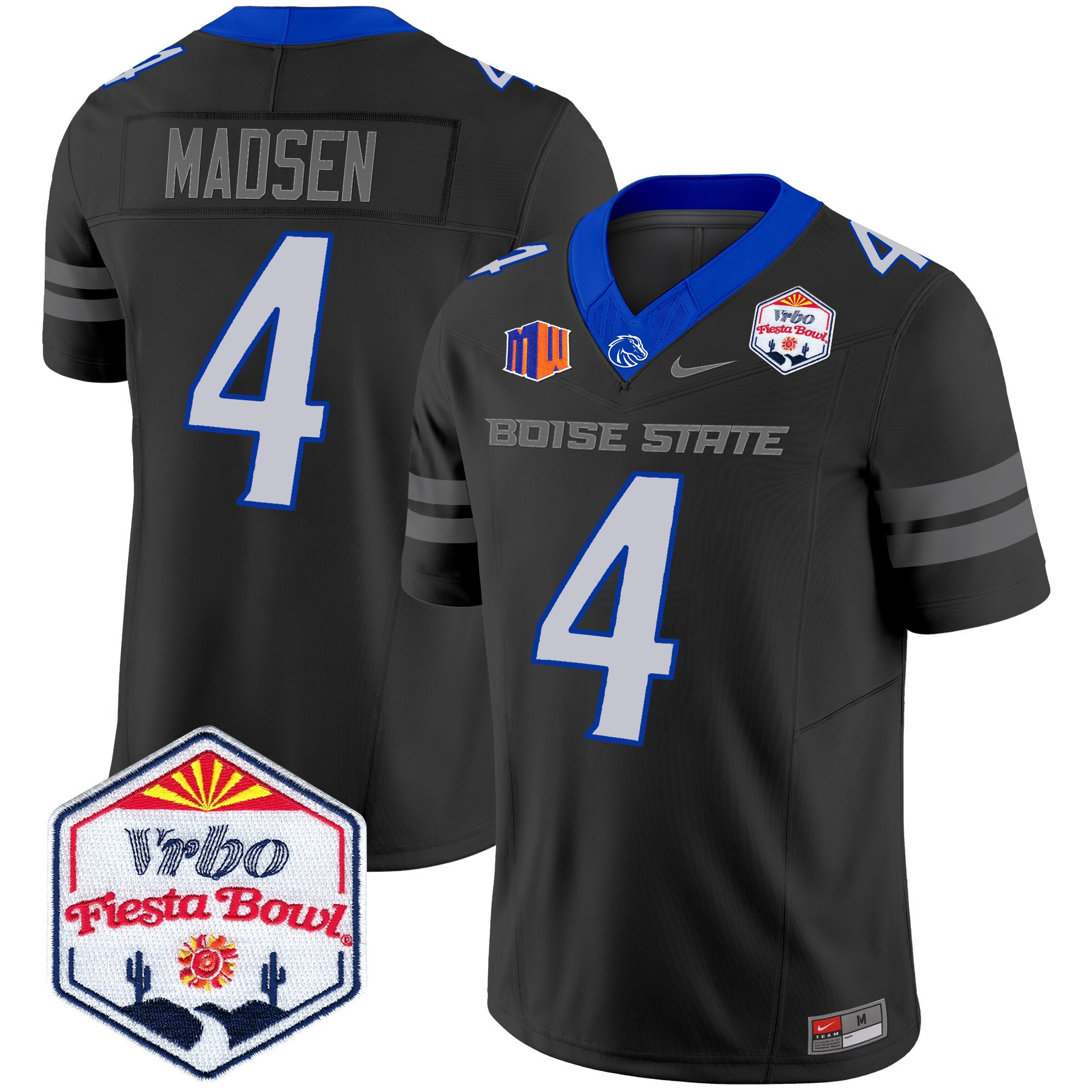 Men's Boise State Broncos 2024 The Fiesta Bowl Patch Vapor Limited Jersey - All Stitched