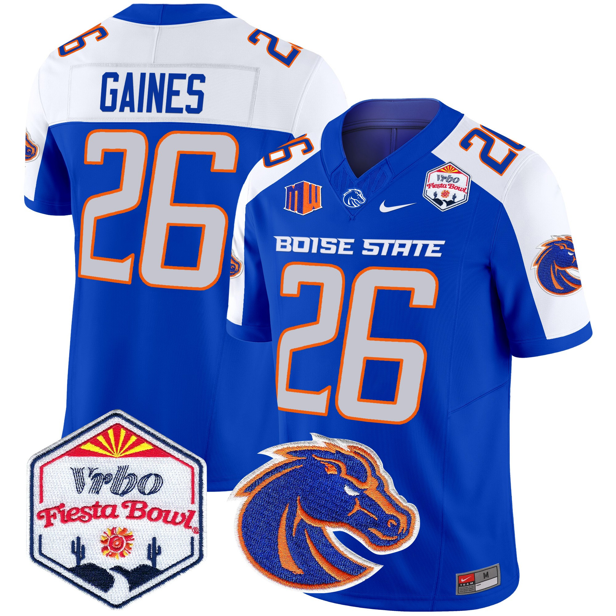 Men's Boise State Broncos 2024 The Fiesta Bowl Patch Vapor Limited Jersey - All Stitched