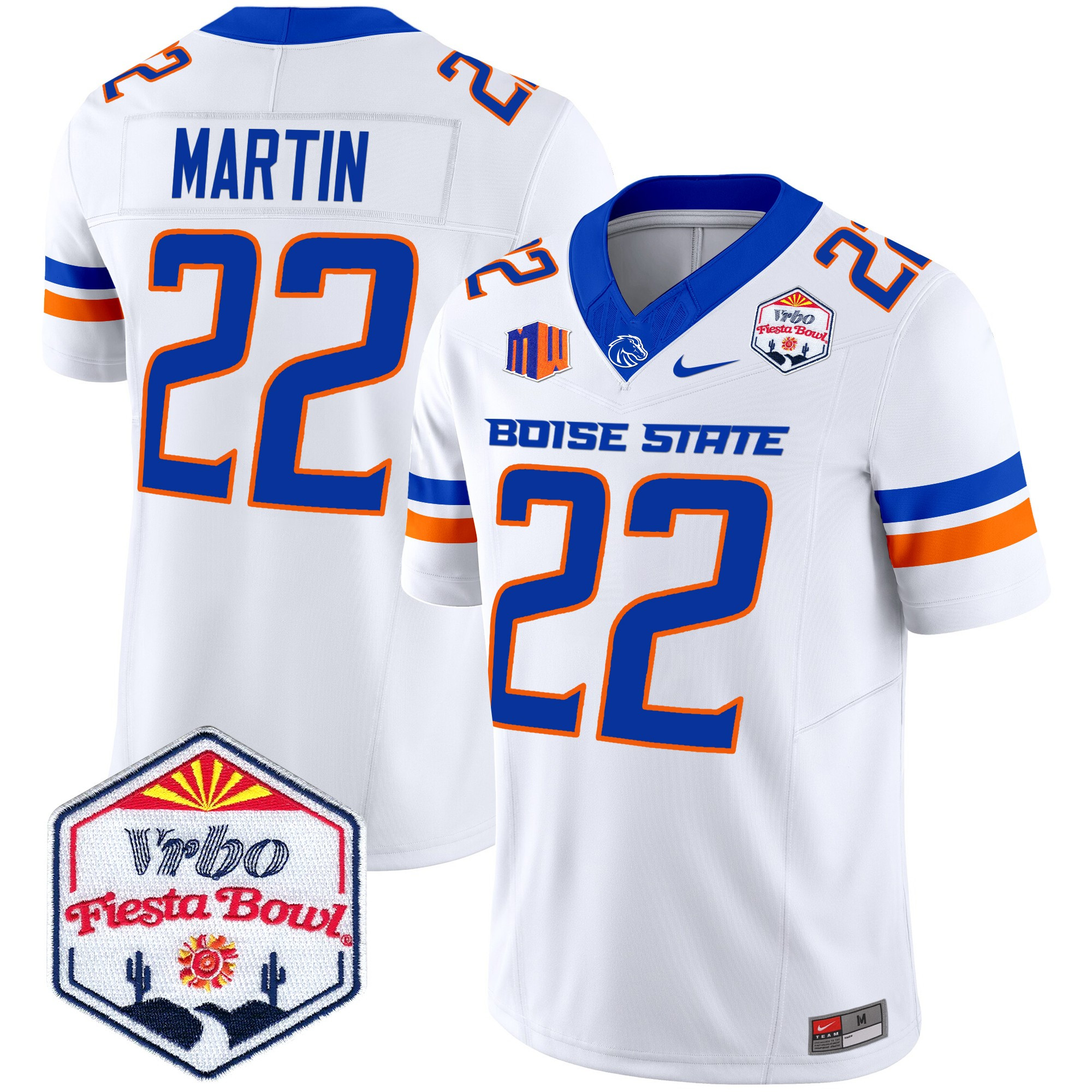 Men's Boise State Broncos 2024 The Fiesta Bowl Patch Vapor Limited Jersey - All Stitched