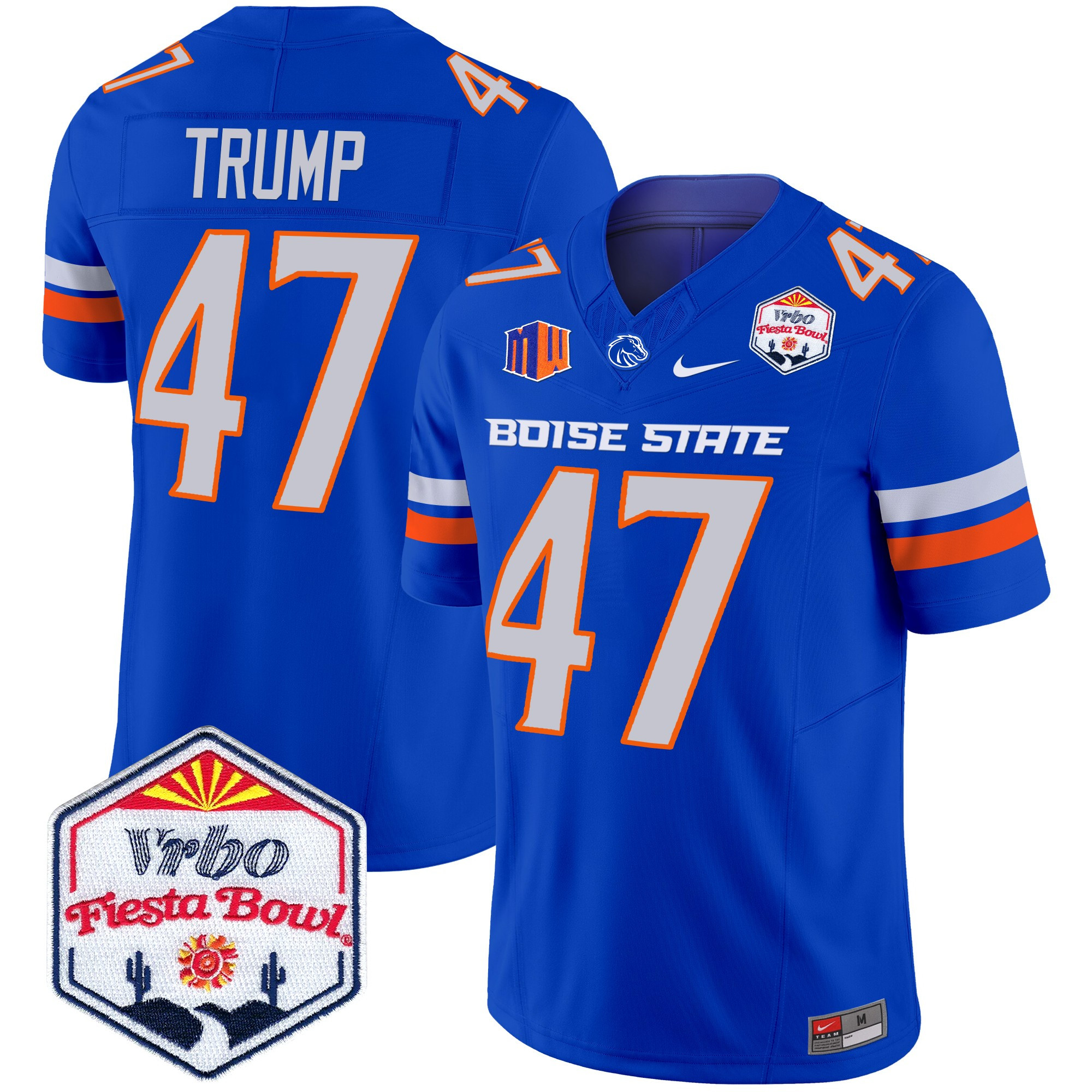 Men's Boise State Broncos 2024 The Fiesta Bowl Patch Vapor Limited Jersey - All Stitched