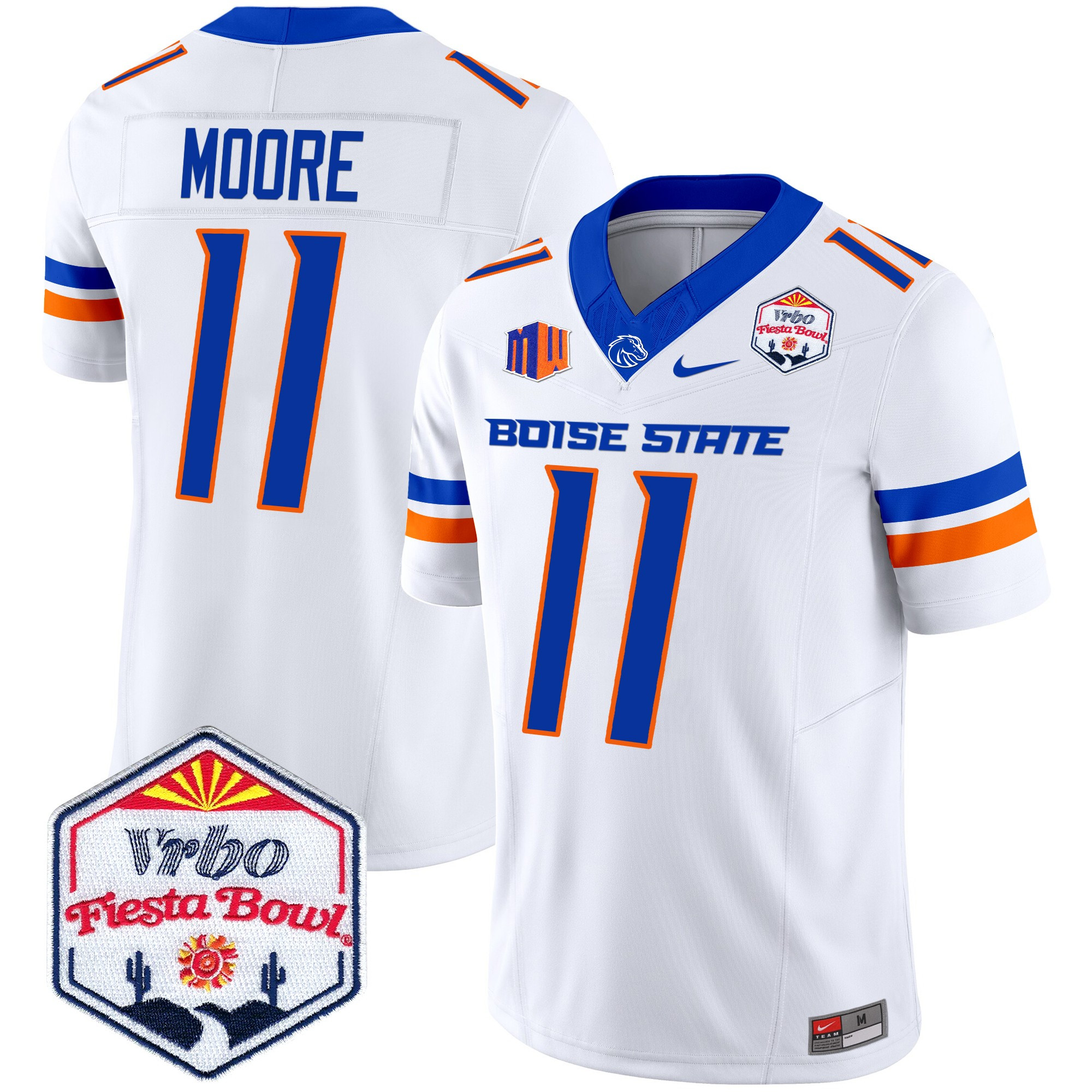Men's Boise State Broncos 2024 The Fiesta Bowl Patch Vapor Limited Jersey - All Stitched
