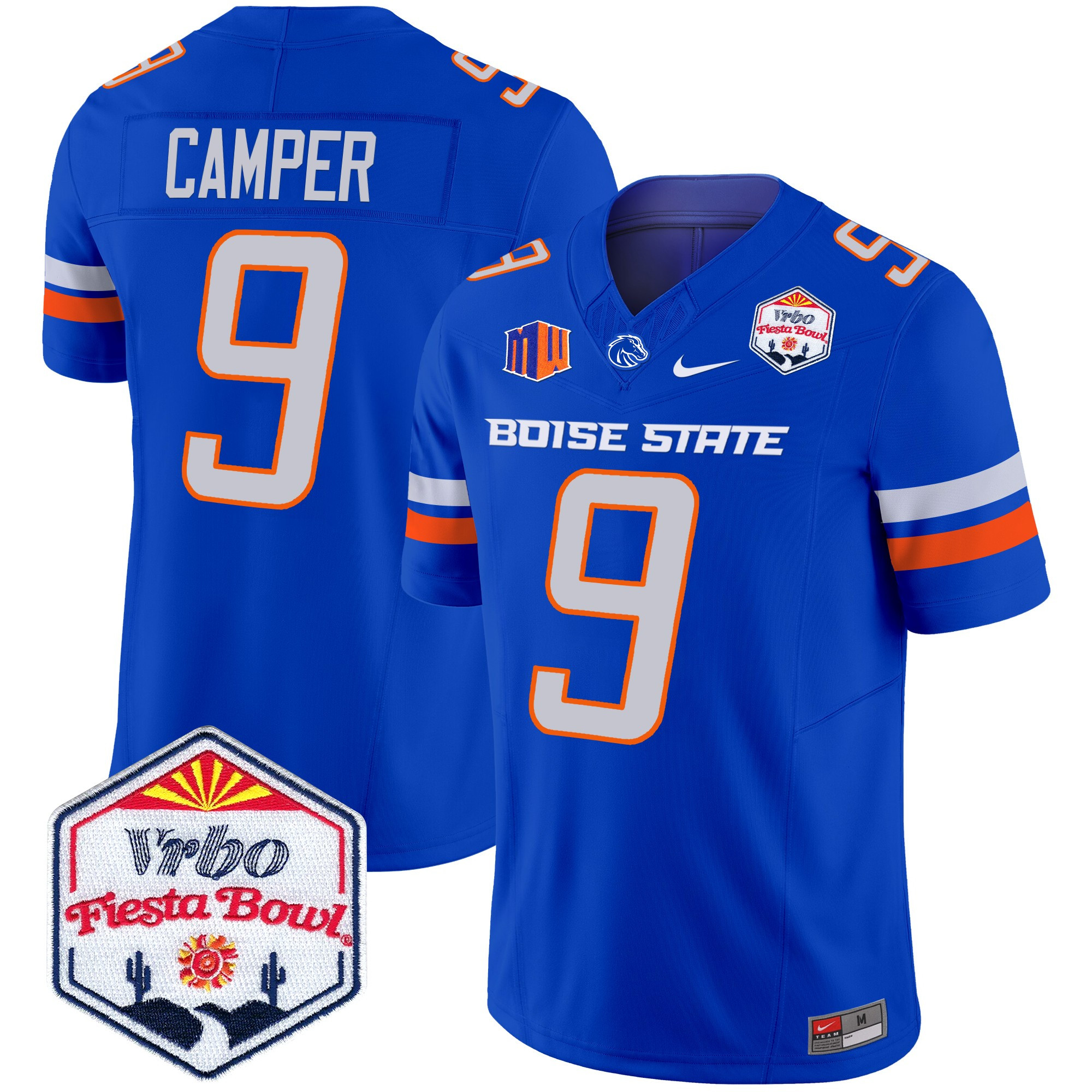 Men's Boise State Broncos 2024 The Fiesta Bowl Patch Vapor Limited Jersey - All Stitched