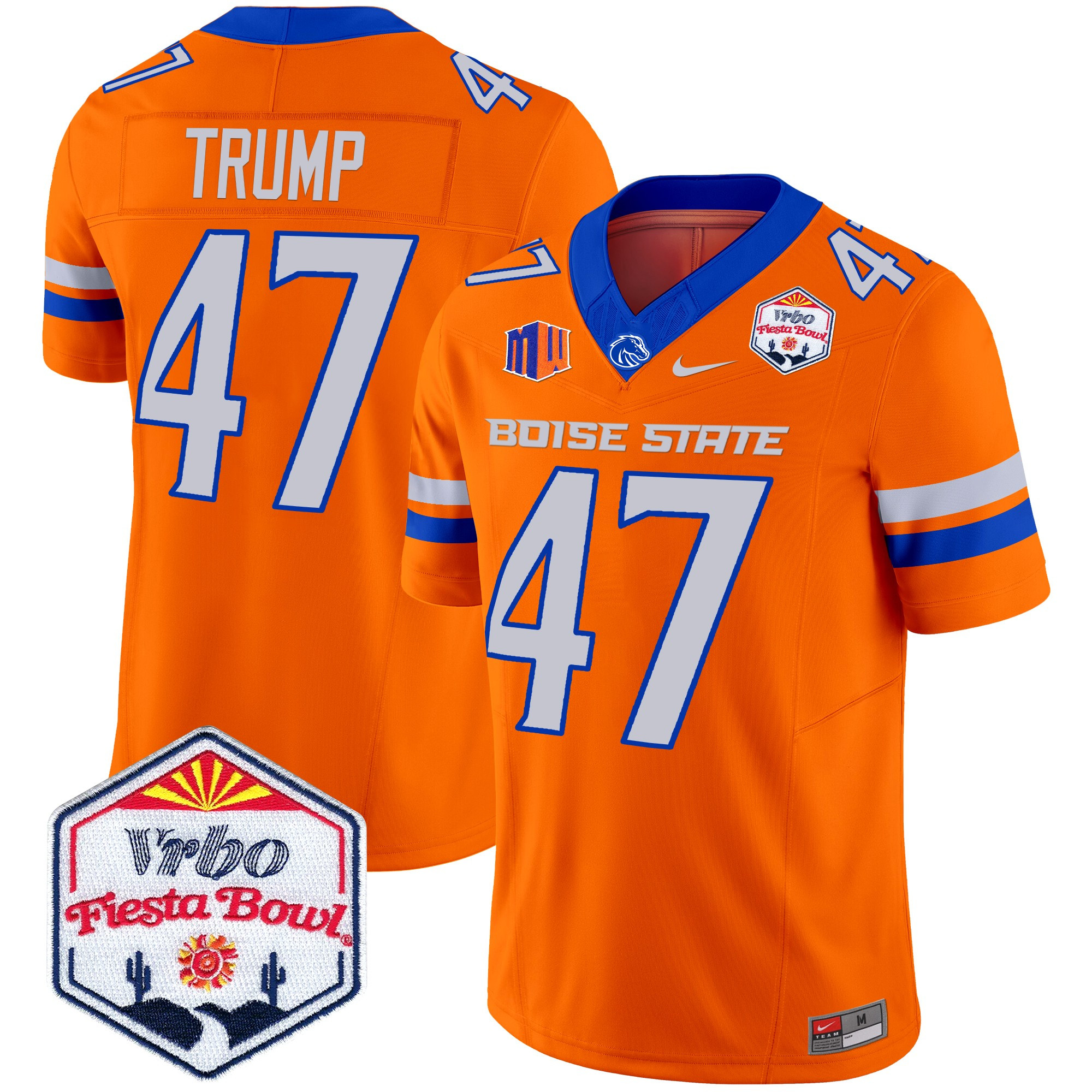 Men's Boise State Broncos 2024 The Fiesta Bowl Patch Vapor Limited Jersey - All Stitched
