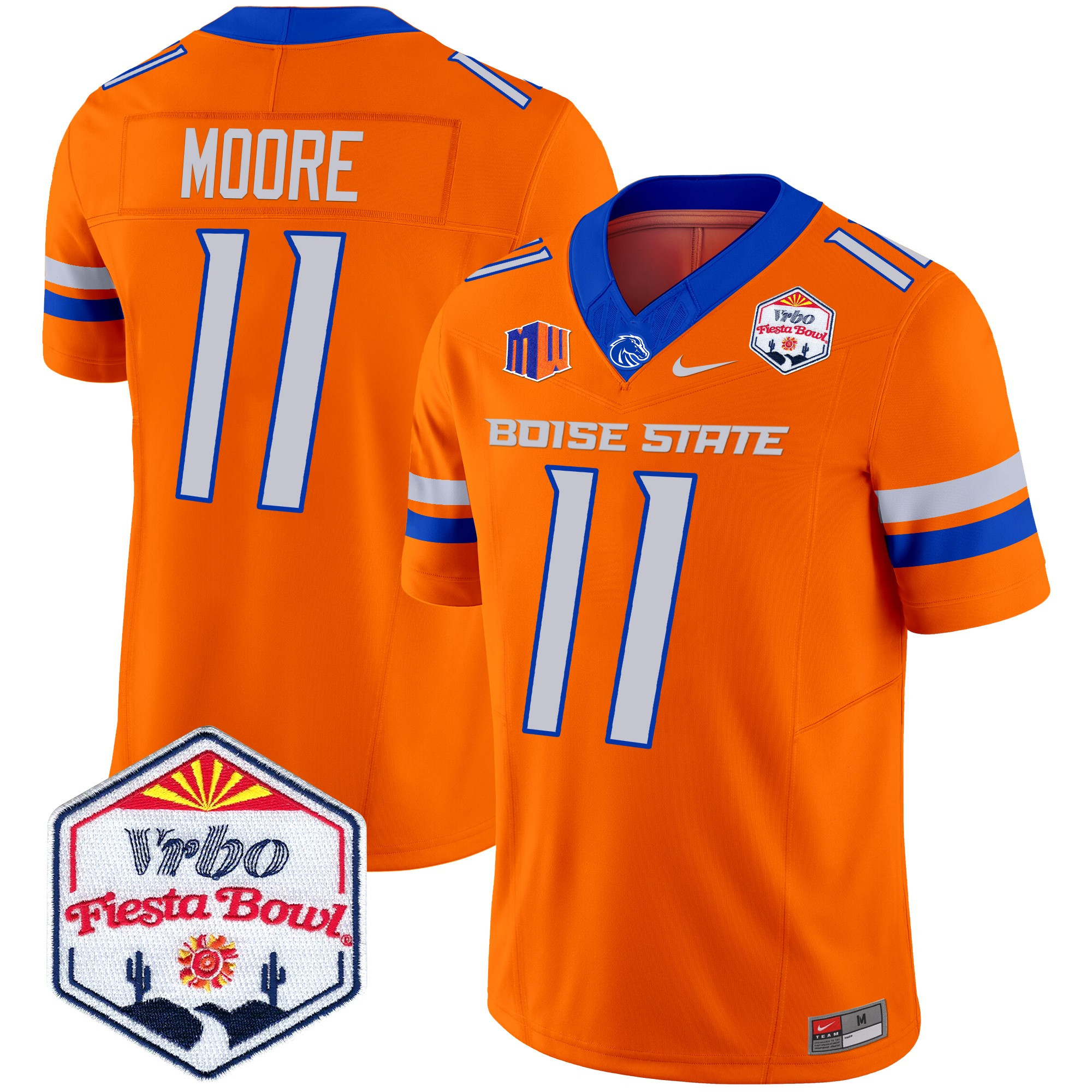 Men's Boise State Broncos 2024 The Fiesta Bowl Patch Vapor Limited Jersey - All Stitched