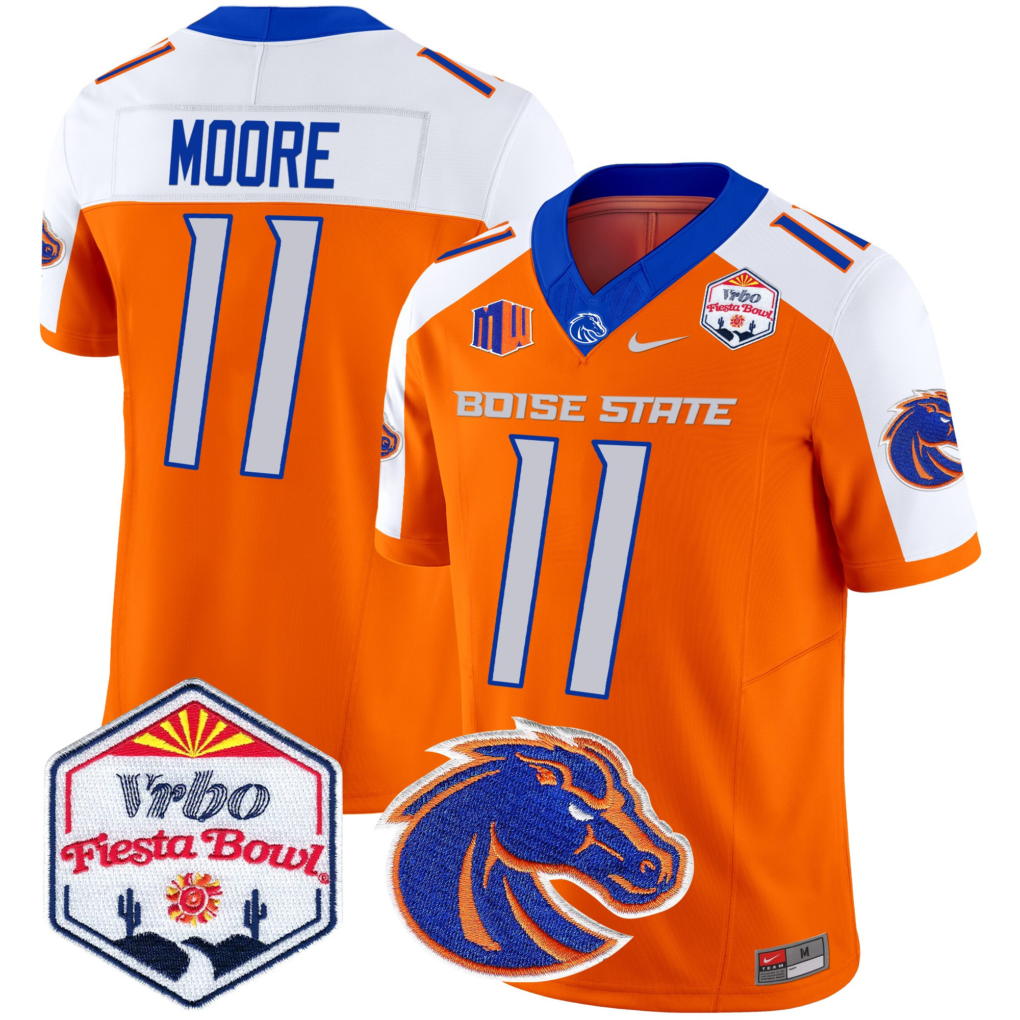 Men's Boise State Broncos 2024 The Fiesta Bowl Patch Vapor Limited Jersey - All Stitched