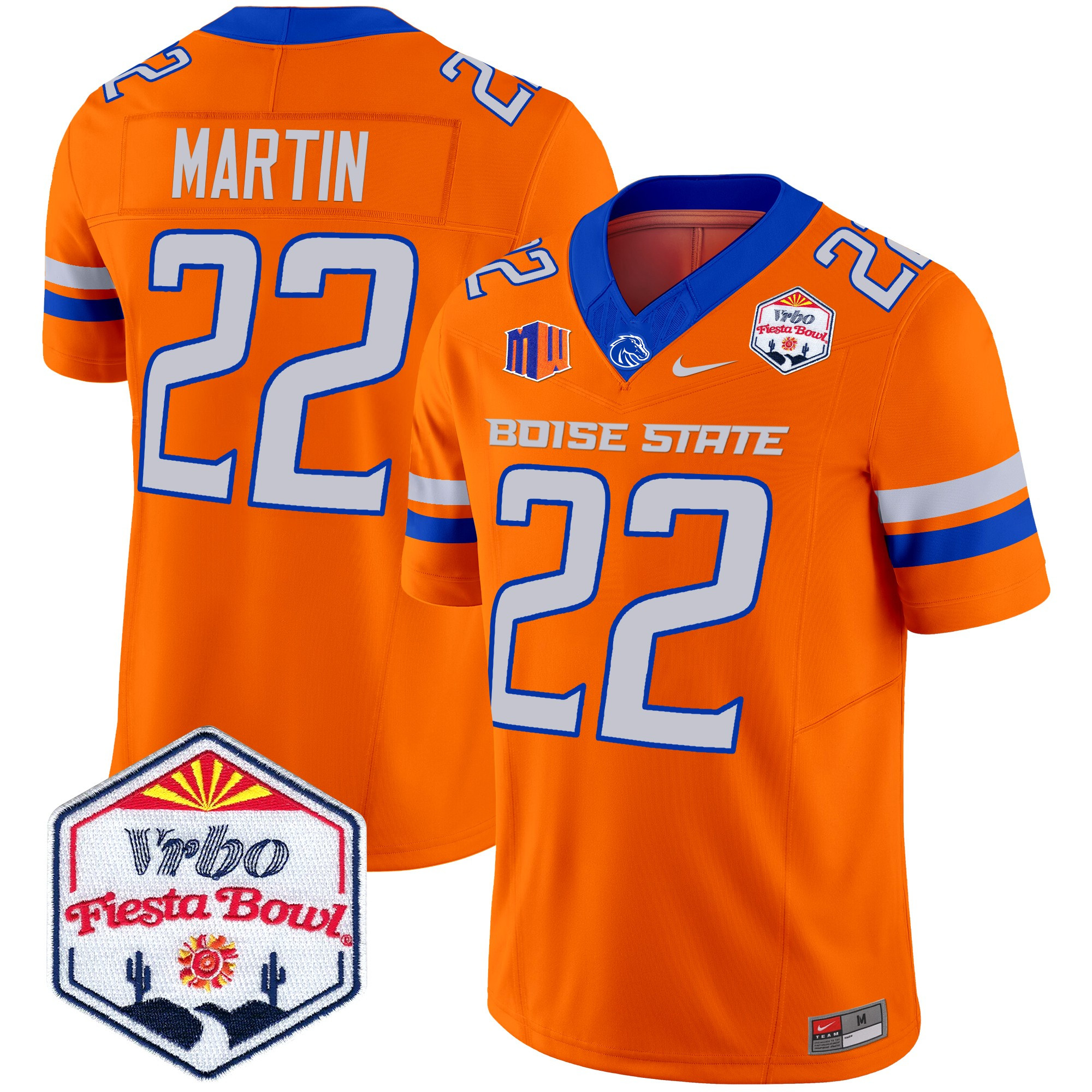 Men's Boise State Broncos 2024 The Fiesta Bowl Patch Vapor Limited Jersey - All Stitched