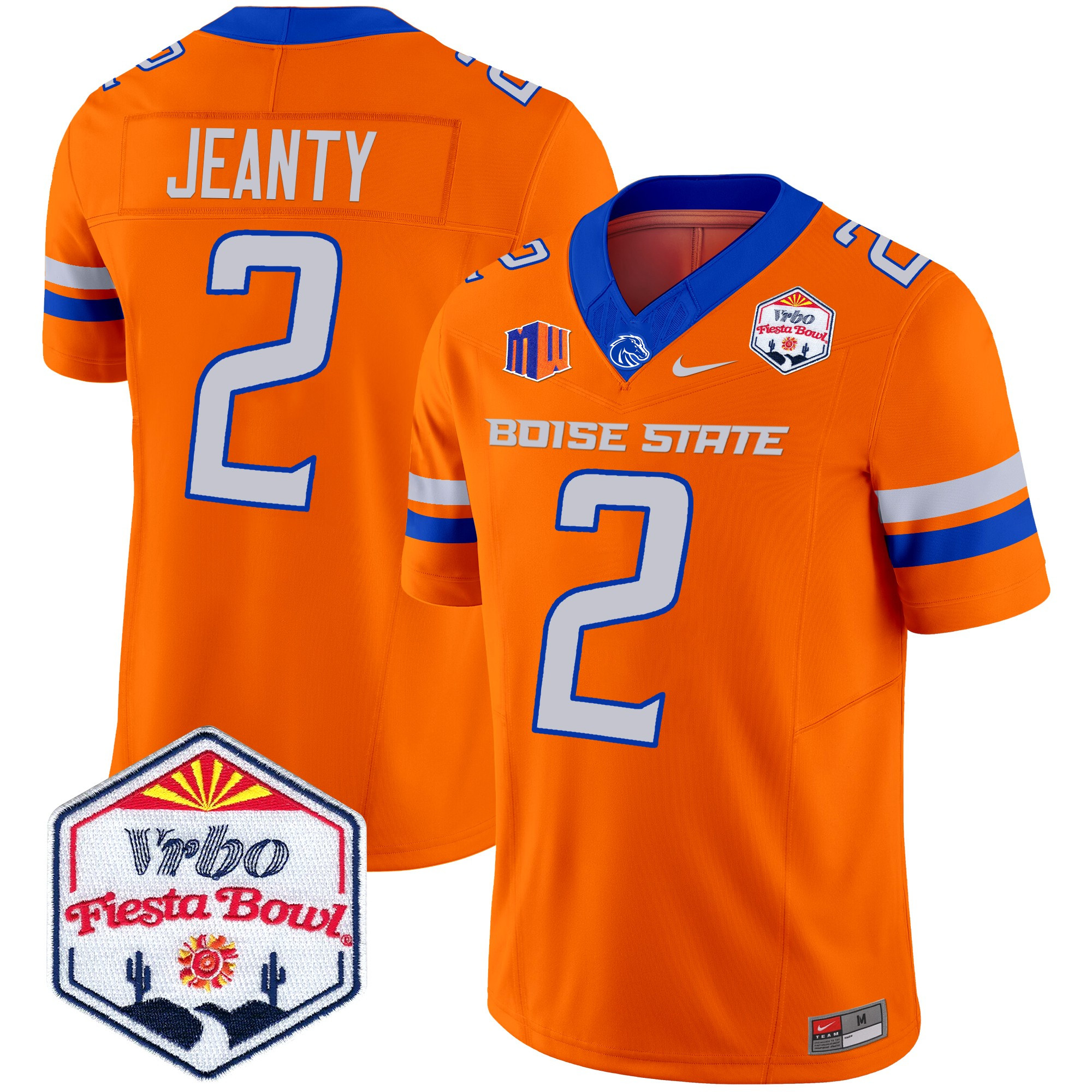 Men's Boise State Broncos 2024 The Fiesta Bowl Patch Vapor Limited Jersey - All Stitched
