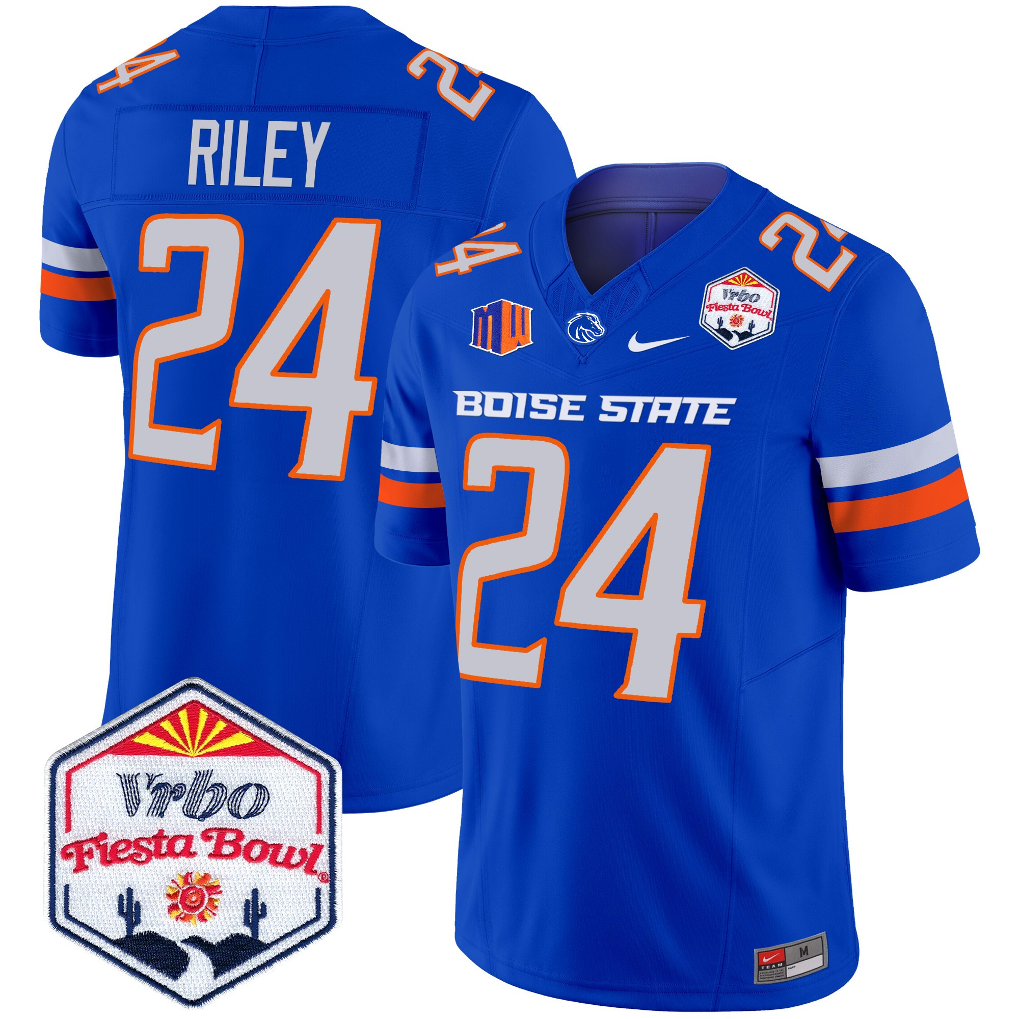 Men's Boise State Broncos 2024 The Fiesta Bowl Patch Vapor Limited Jersey - All Stitched