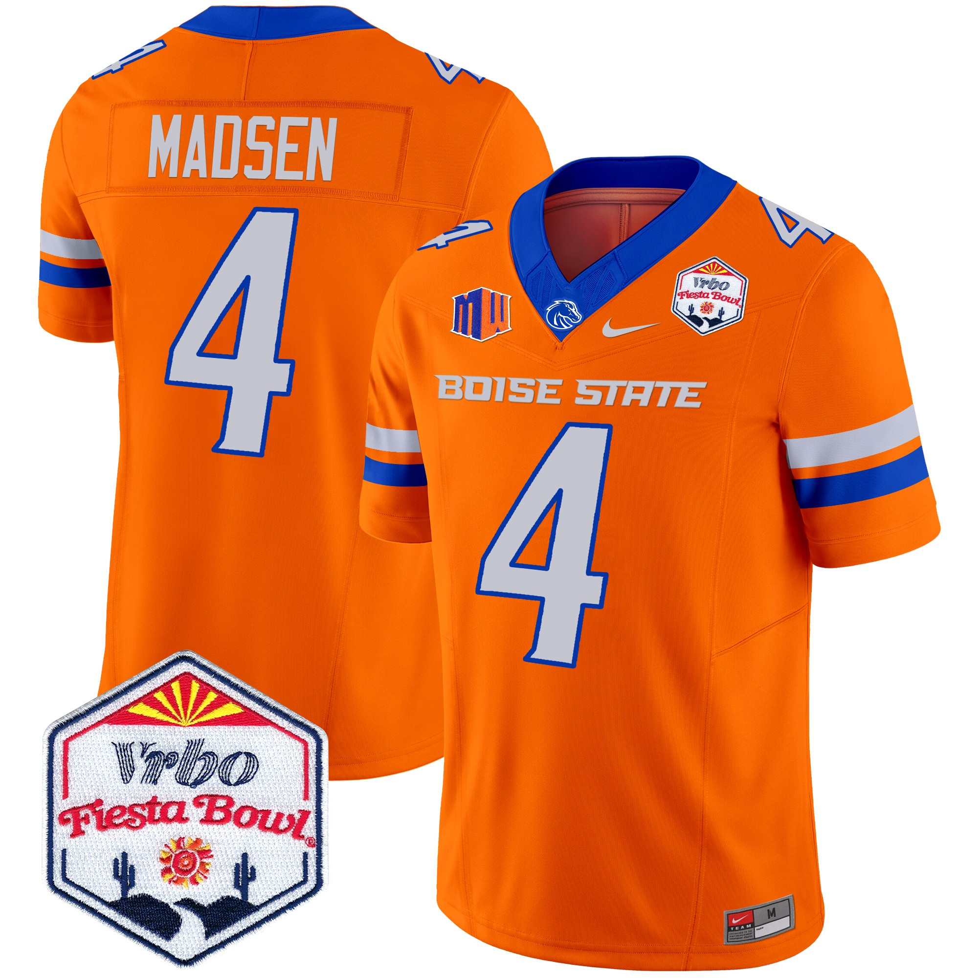 Men's Boise State Broncos 2024 The Fiesta Bowl Patch Vapor Limited Jersey - All Stitched