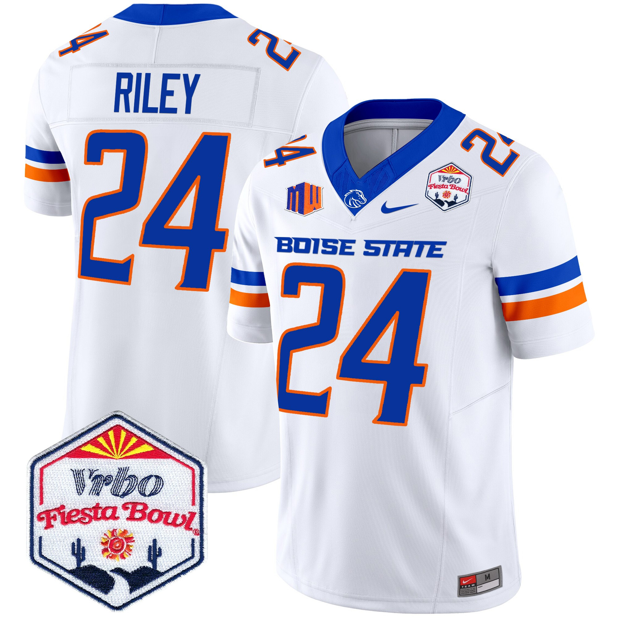 Men's Boise State Broncos 2024 The Fiesta Bowl Patch Vapor Limited Jersey - All Stitched