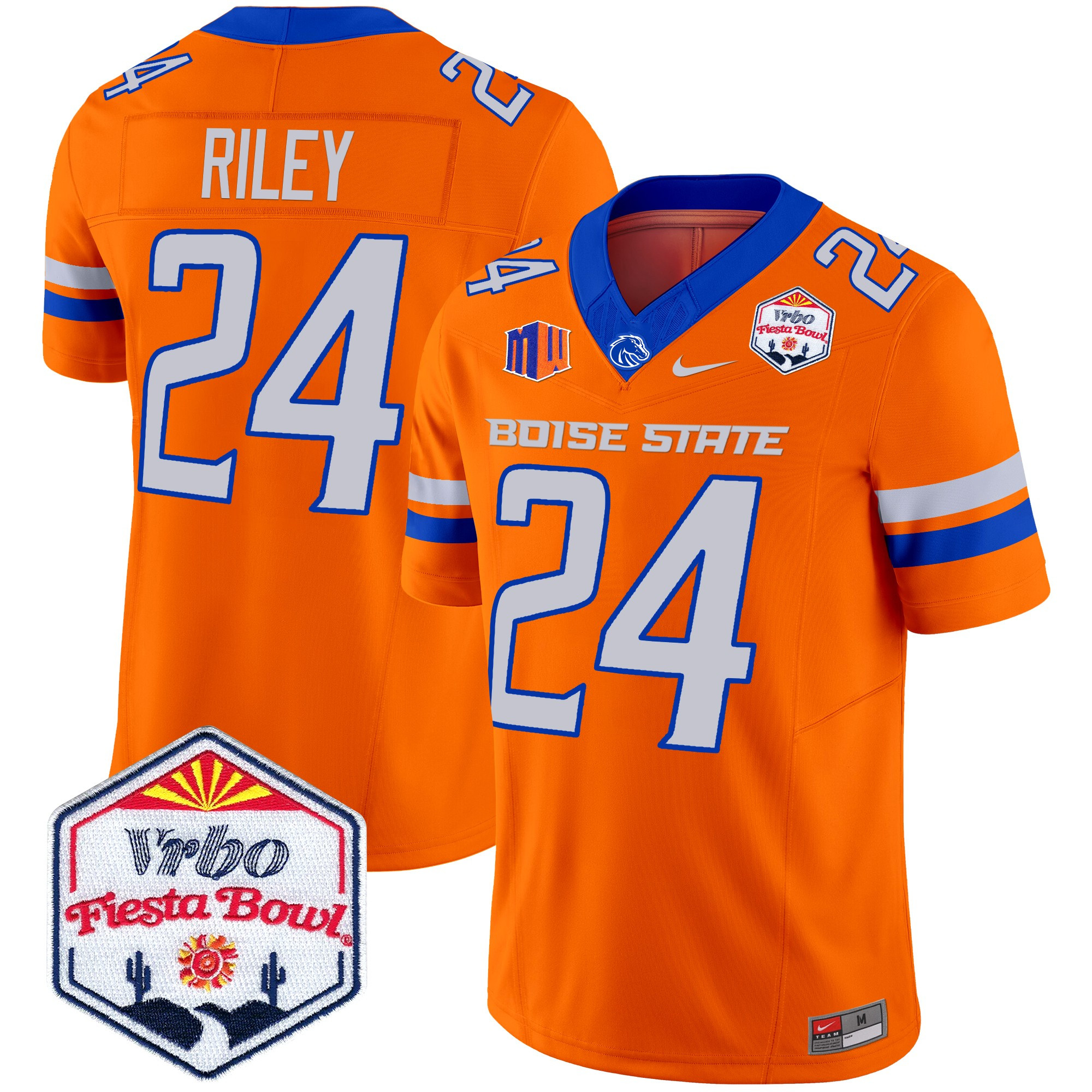 Men's Boise State Broncos 2024 The Fiesta Bowl Patch Vapor Limited Jersey - All Stitched