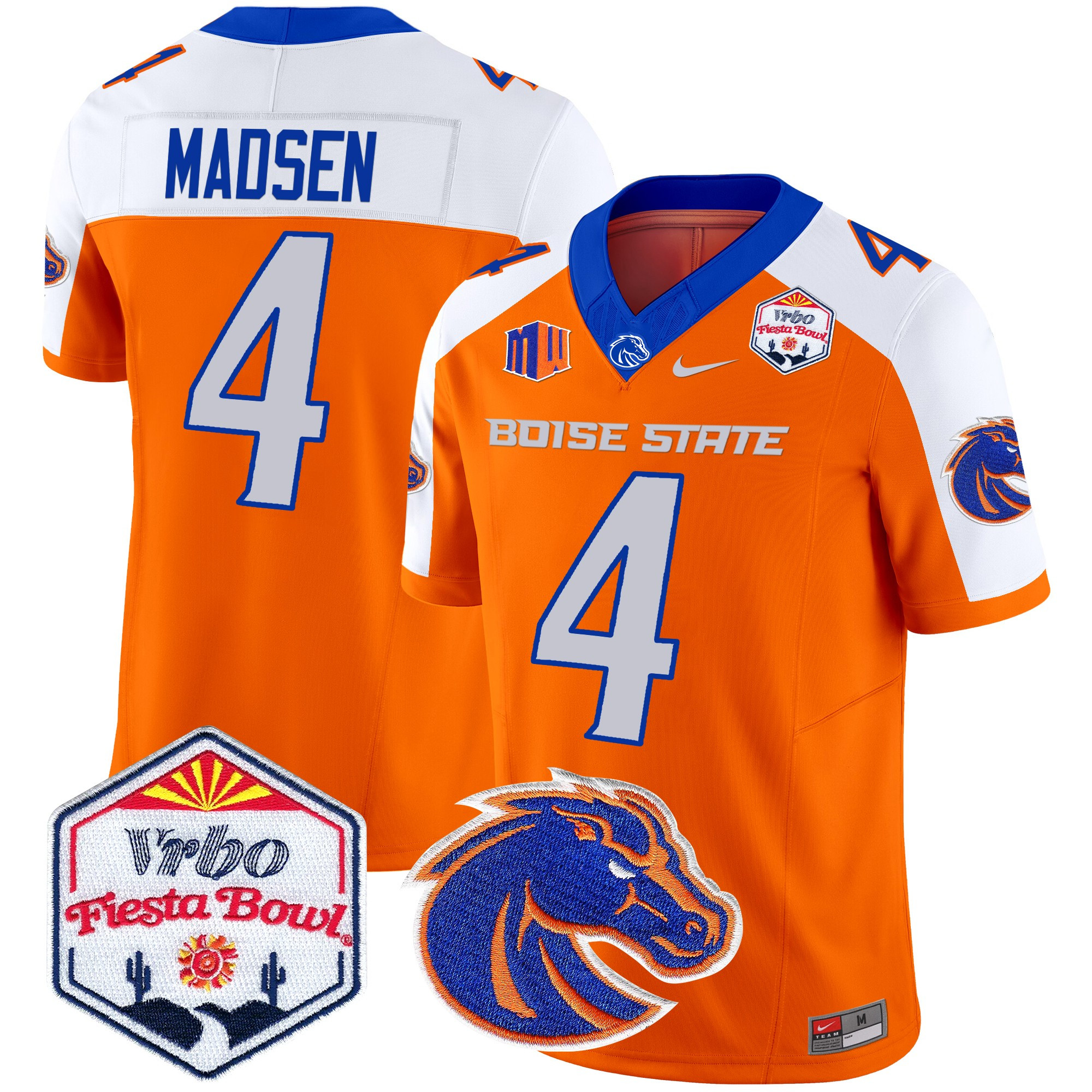 Men's Boise State Broncos 2024 The Fiesta Bowl Patch Vapor Limited Jersey - All Stitched