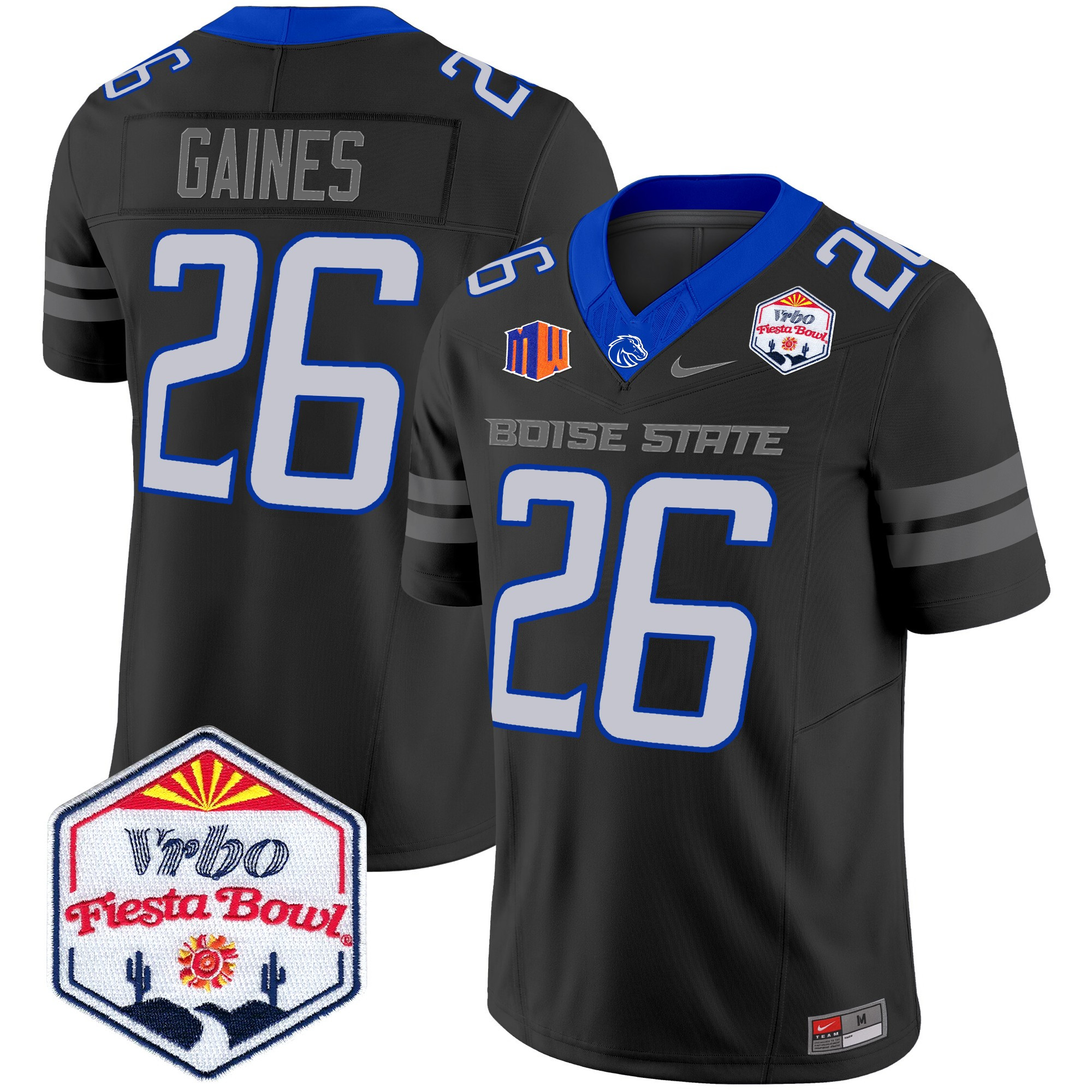 Men's Boise State Broncos 2024 The Fiesta Bowl Patch Vapor Limited Jersey - All Stitched