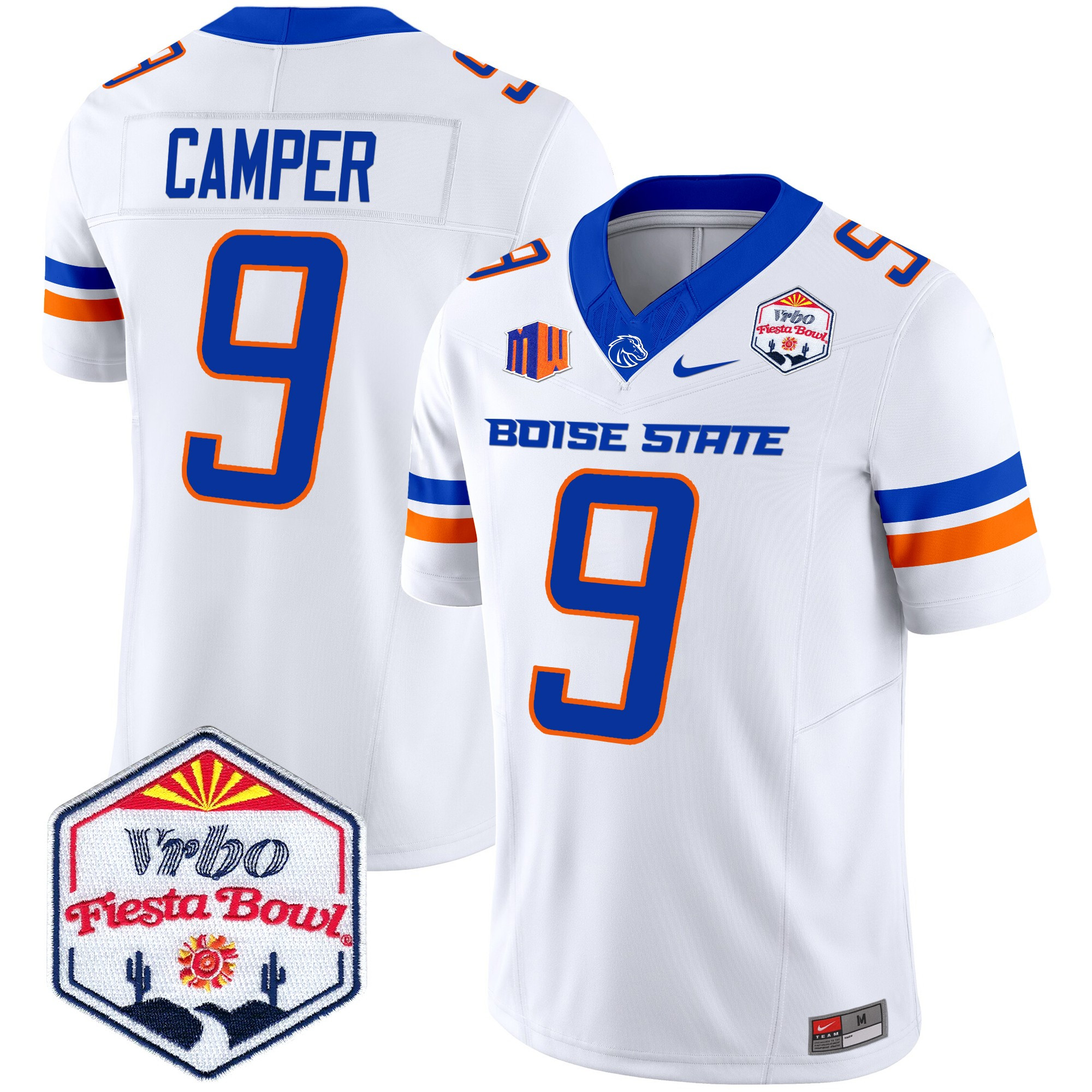 Men's Boise State Broncos 2024 The Fiesta Bowl Patch Vapor Limited Jersey - All Stitched