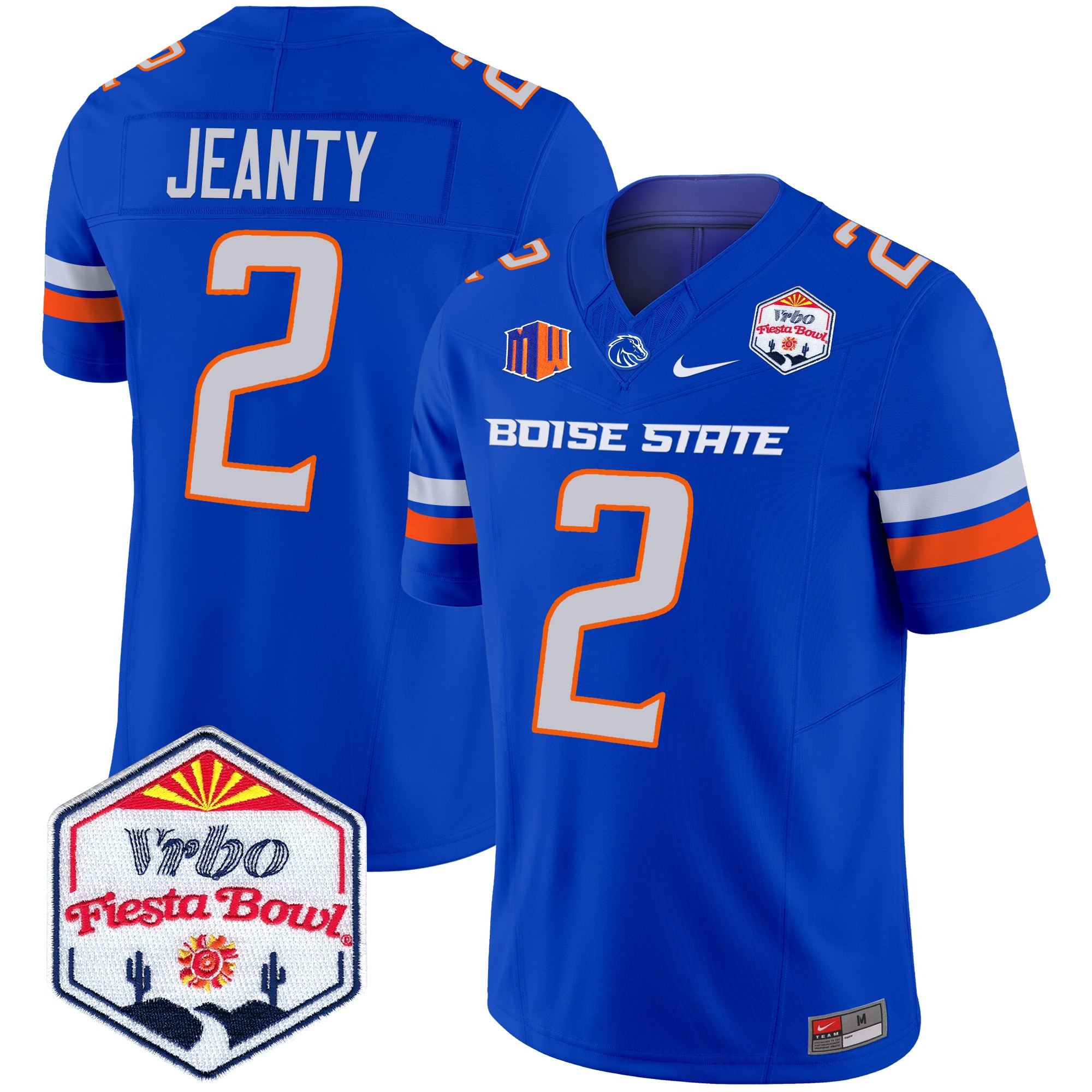 Men's Boise State Broncos 2024 The Fiesta Bowl Patch Vapor Limited Jersey - All Stitched