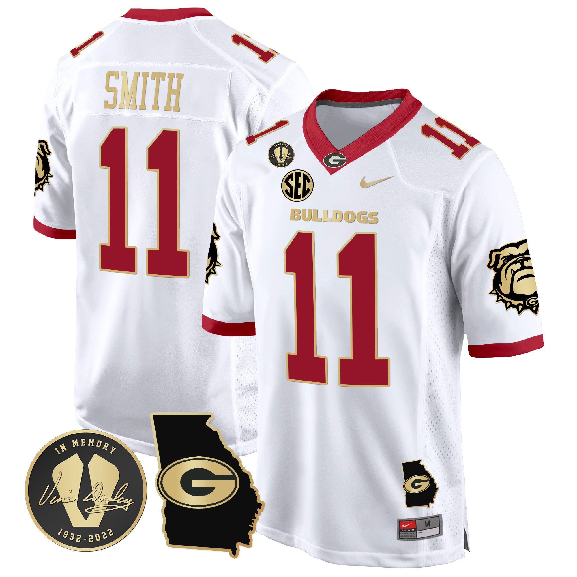Men's Georgia Bulldogs 2024 Georgia Map Patch Game Jersey - All Stitched