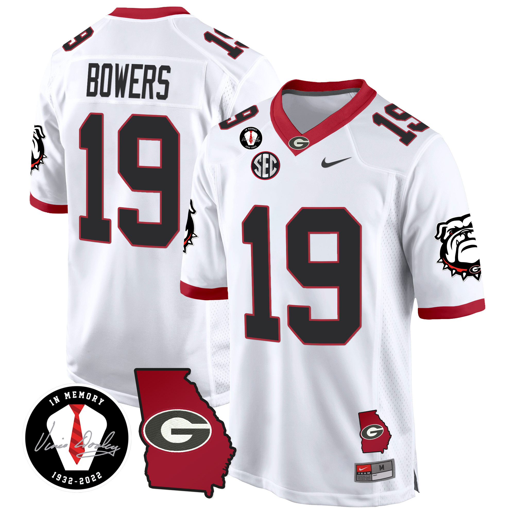 Men's Georgia Bulldogs 2024 Georgia Map Patch Game Jersey - All Stitched