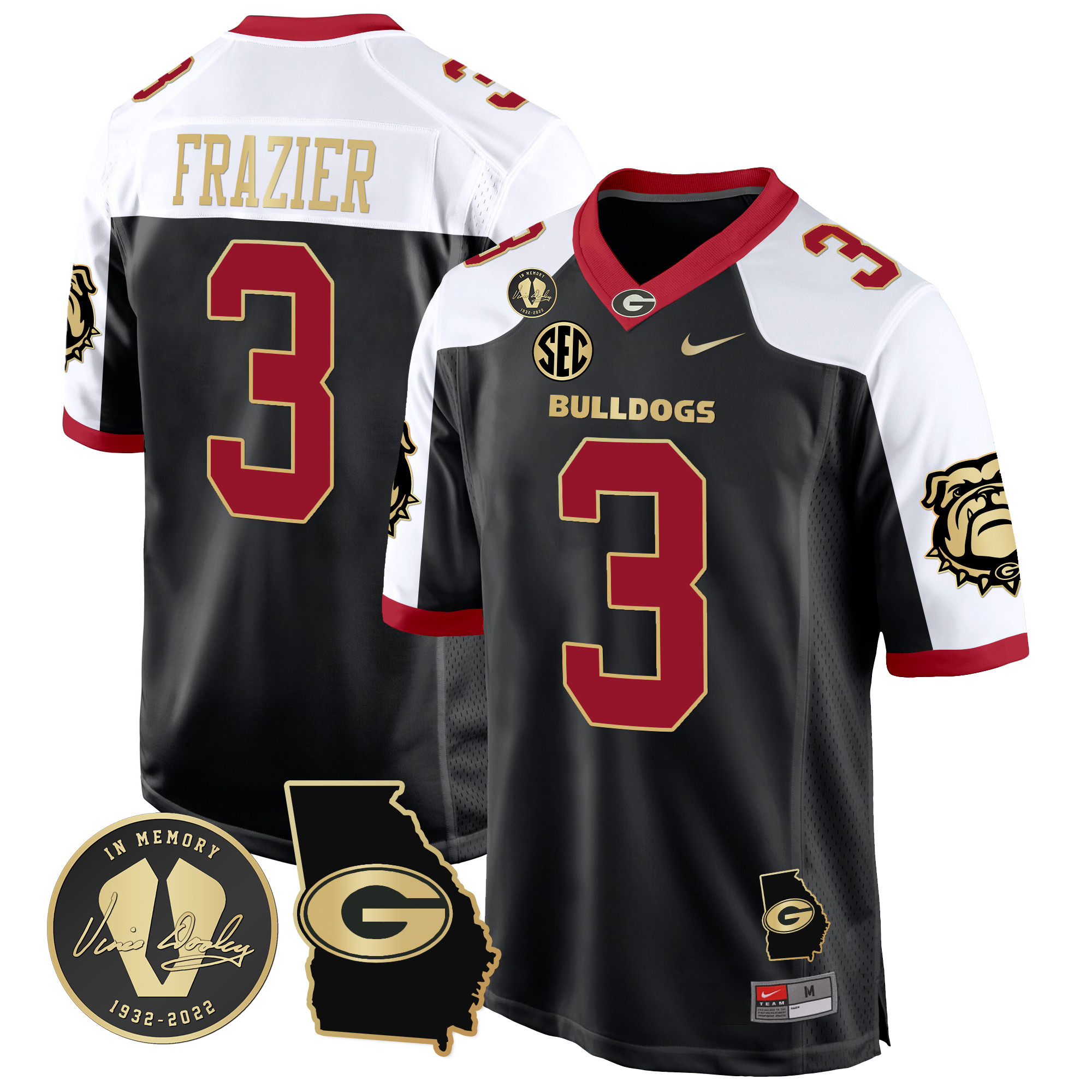 Men's Georgia Bulldogs 2024 Georgia Map Patch Game Jersey - All Stitched