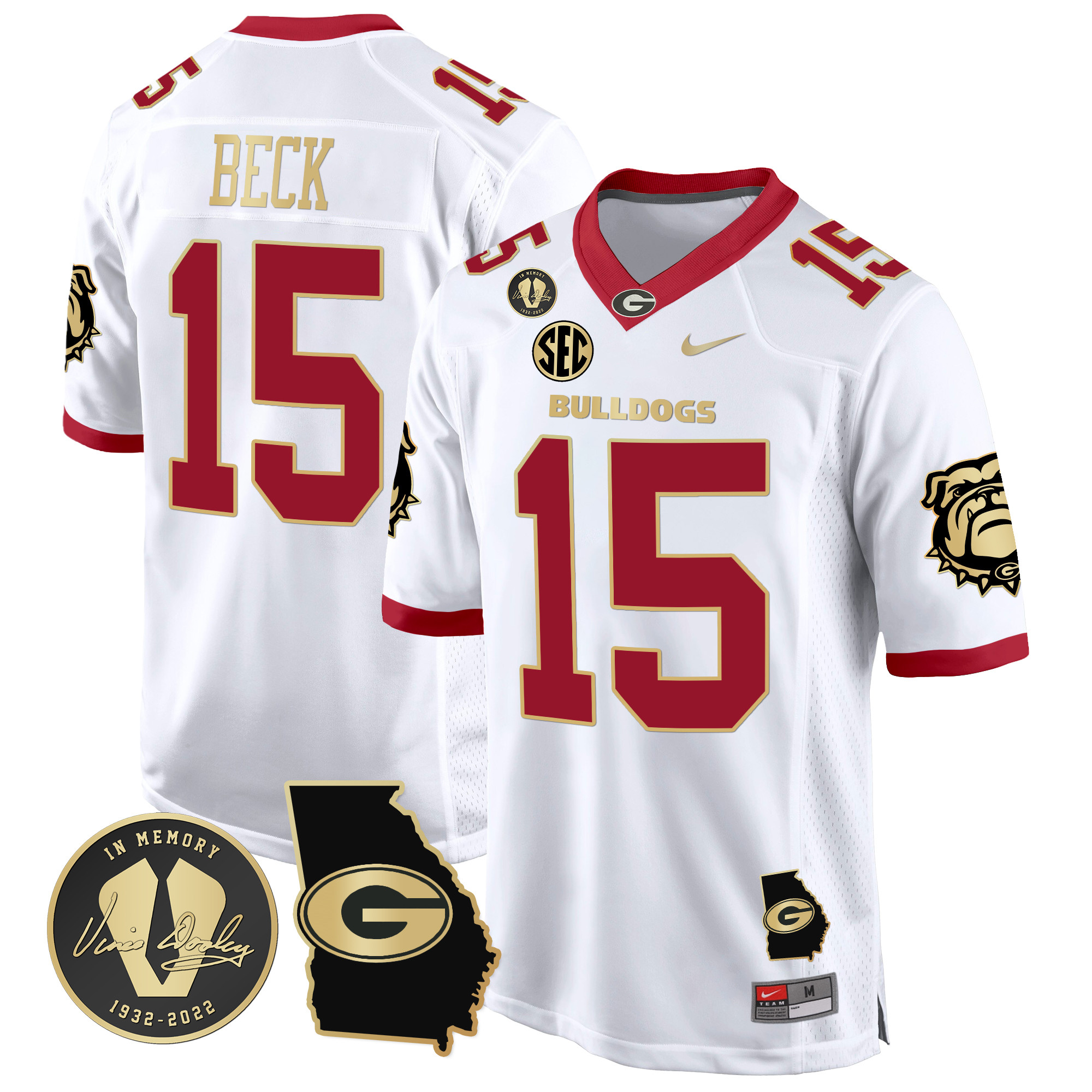 Men's Georgia Bulldogs 2024 Georgia Map Patch Game Jersey - All Stitched