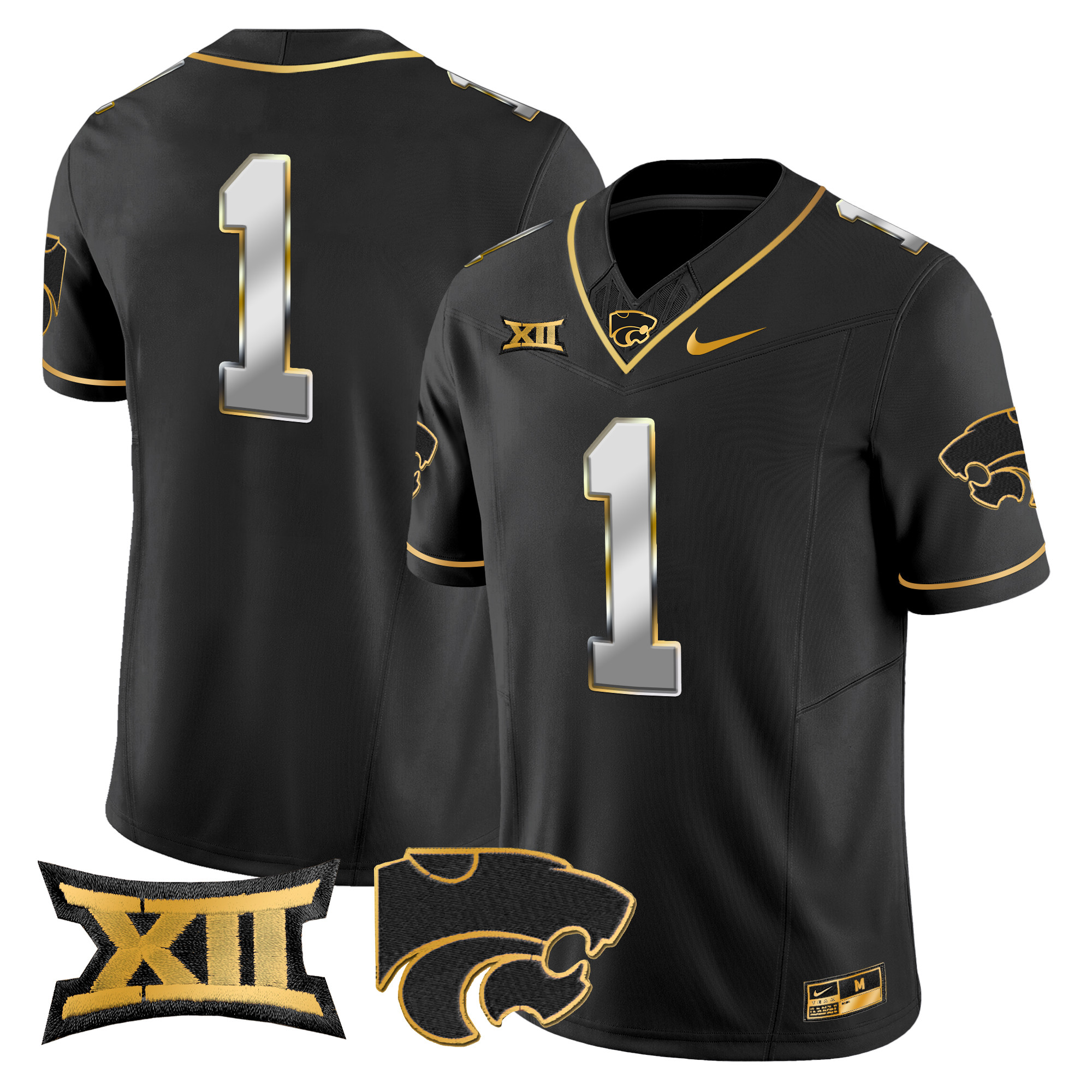 Men's Kansas State Wildcats 2024 Gold Vapor Limited Jersey - All Stitched