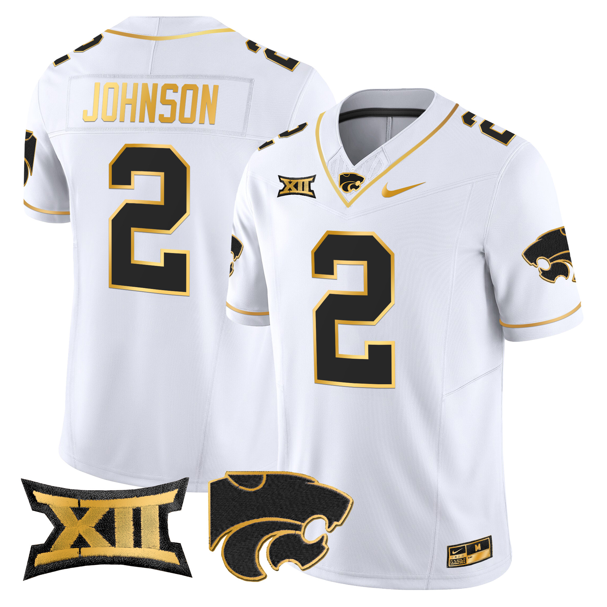 Men's Kansas State Wildcats 2024 Gold Vapor Limited Jersey - All Stitched