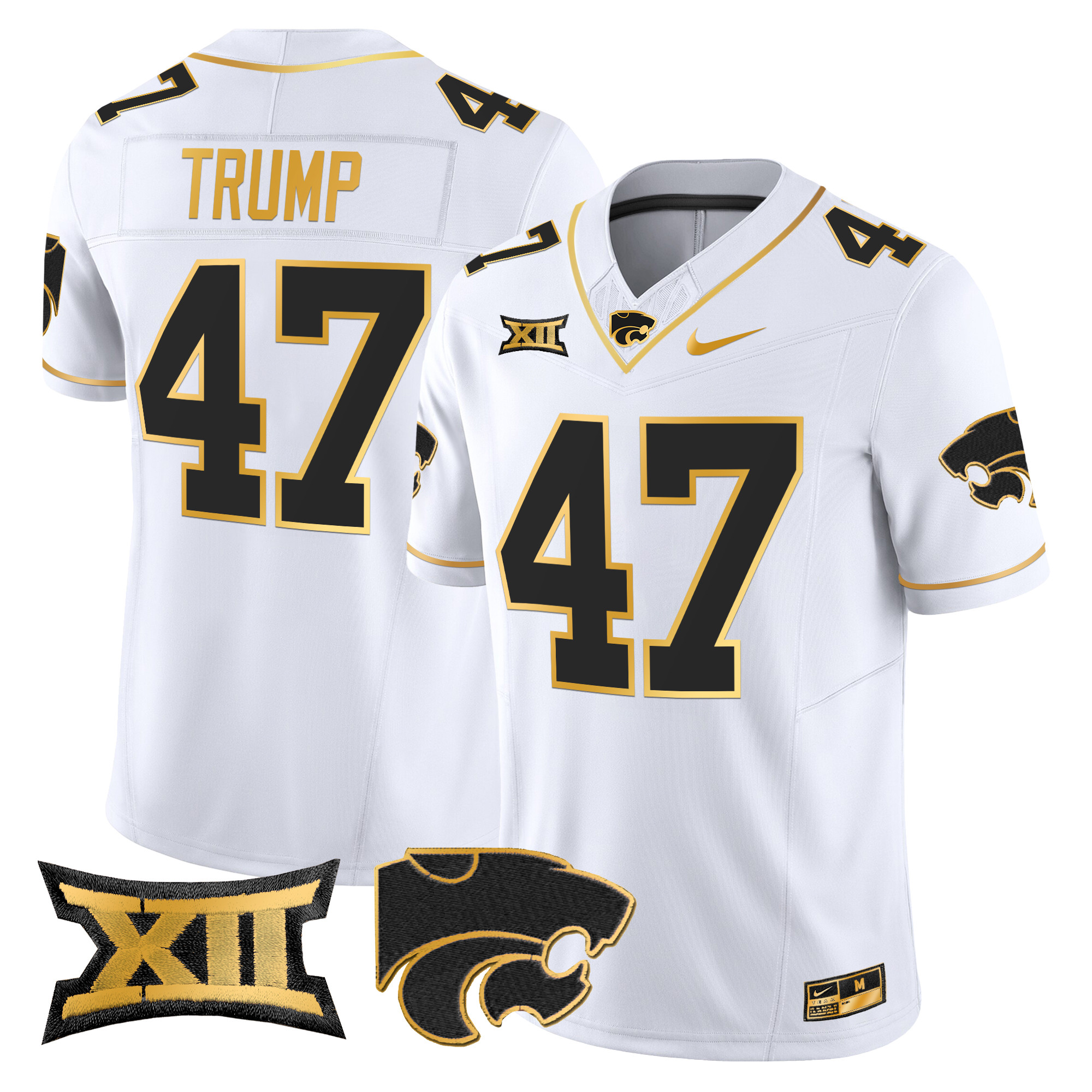 Men's Kansas State Wildcats 2024 Gold Vapor Limited Jersey - All Stitched