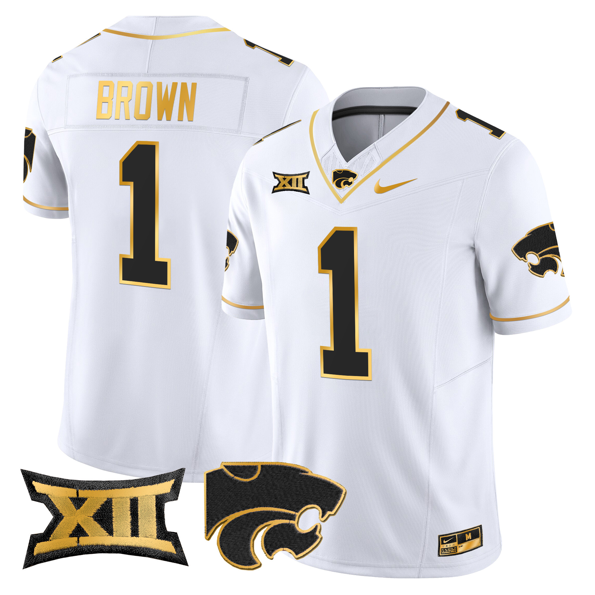 Men's Kansas State Wildcats 2024 Gold Vapor Limited Jersey - All Stitched