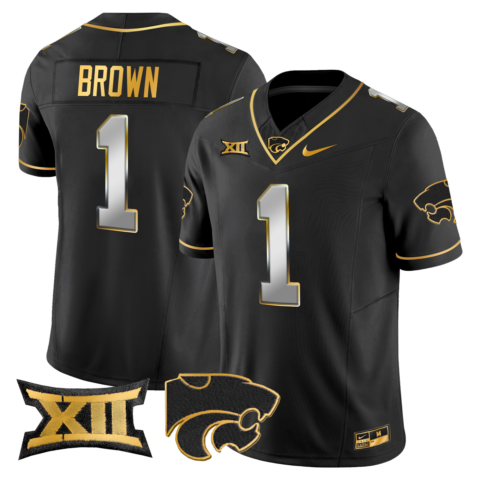 Men's Kansas State Wildcats 2024 Gold Vapor Limited Jersey - All Stitched