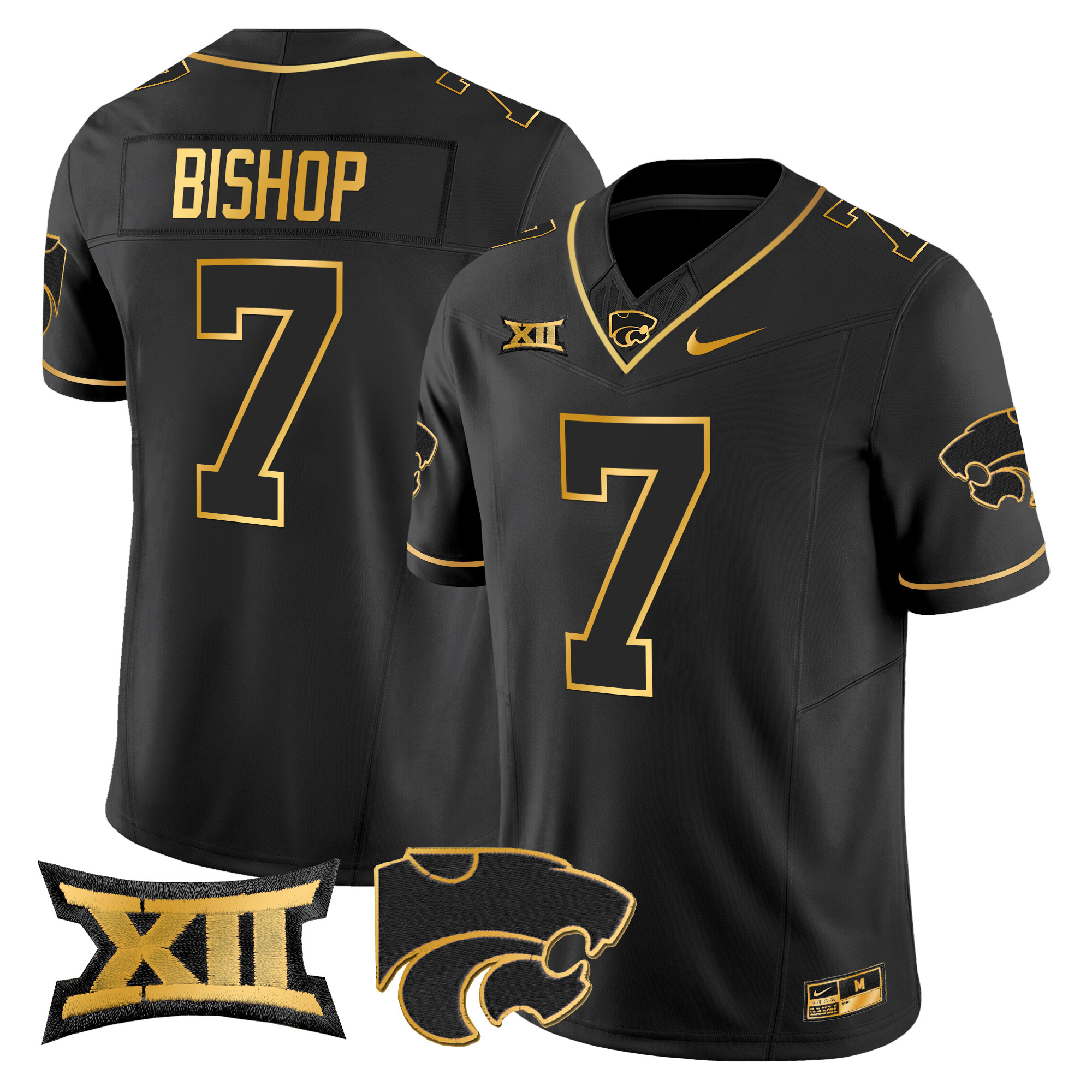 Men's Kansas State Wildcats 2024 Gold Vapor Limited Jersey - All Stitched