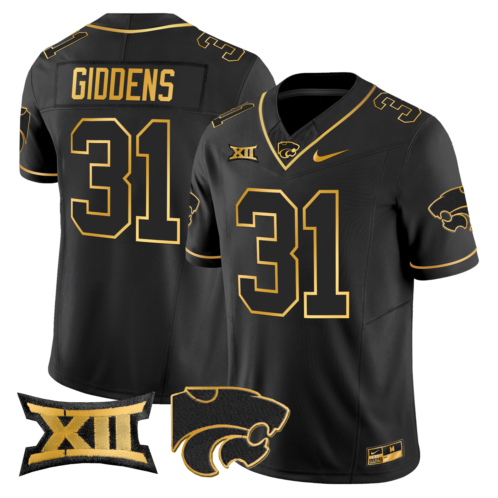 Men's Kansas State Wildcats 2024 Gold Vapor Limited Jersey - All Stitched