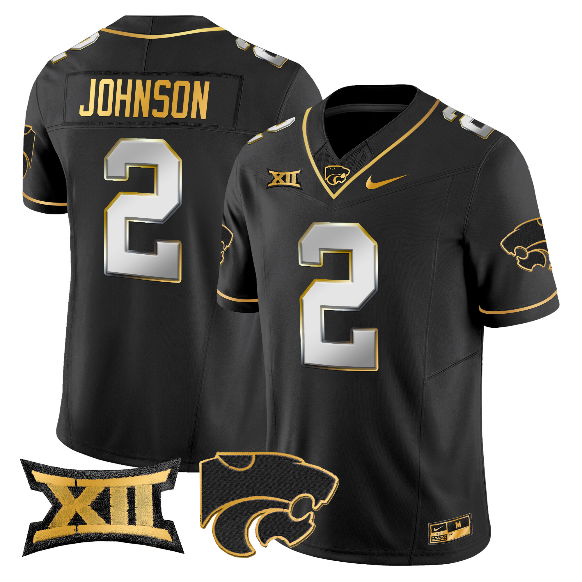 Men's Kansas State Wildcats 2024 Gold Vapor Limited Jersey - All Stitched