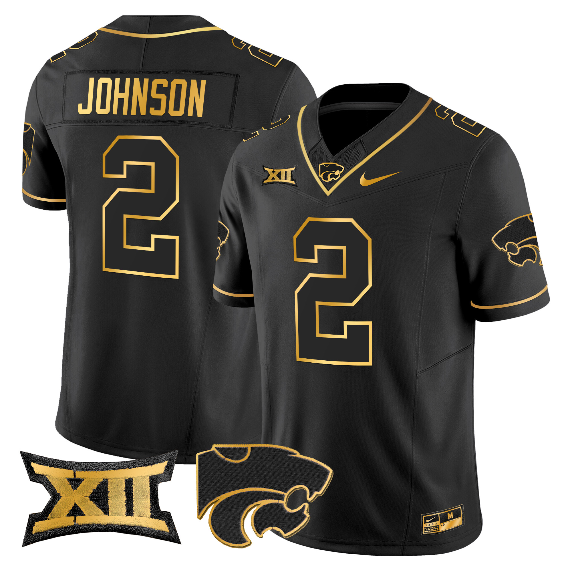 Men's Kansas State Wildcats 2024 Gold Vapor Limited Jersey - All Stitched